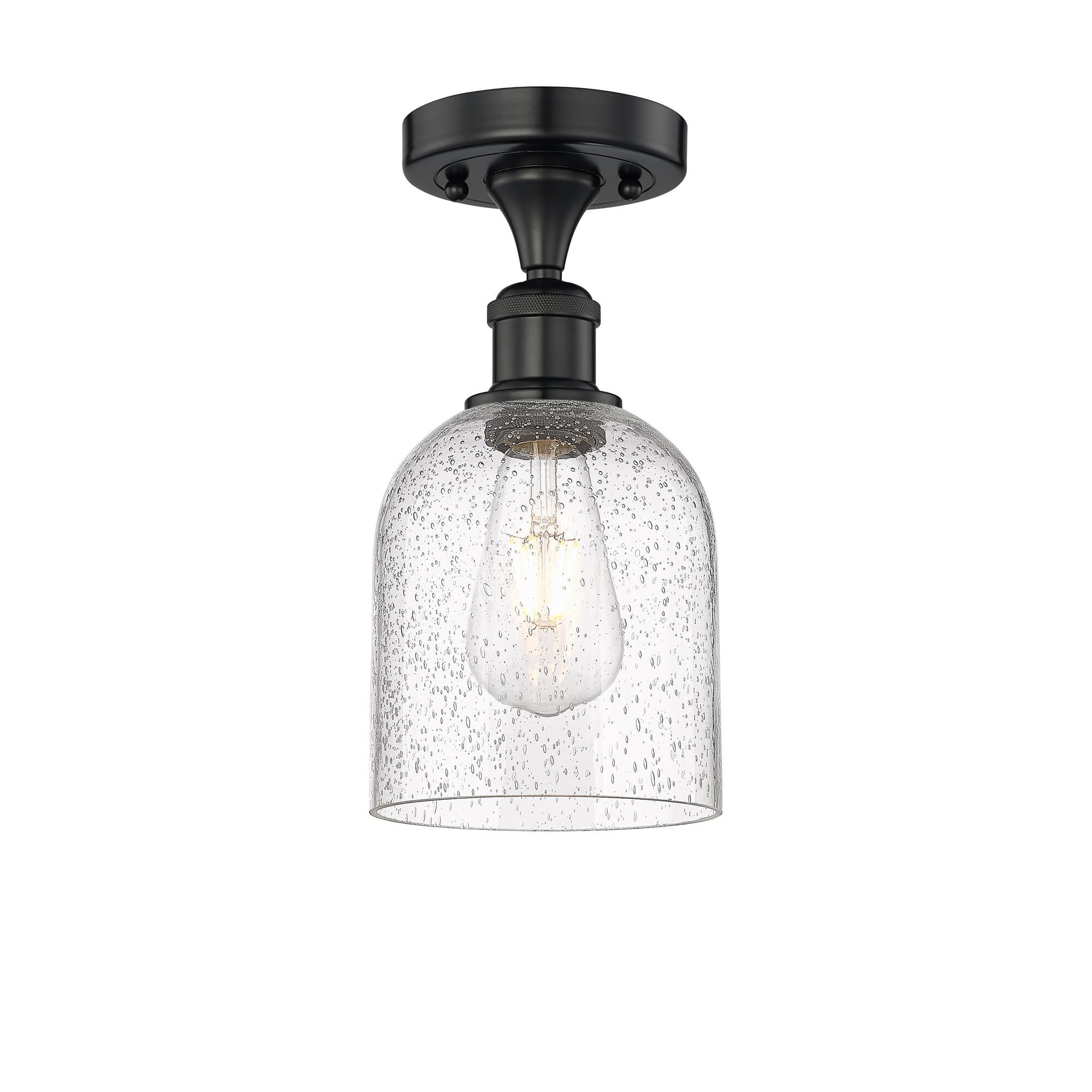 Shown in Matte Black finish and Seedy glass