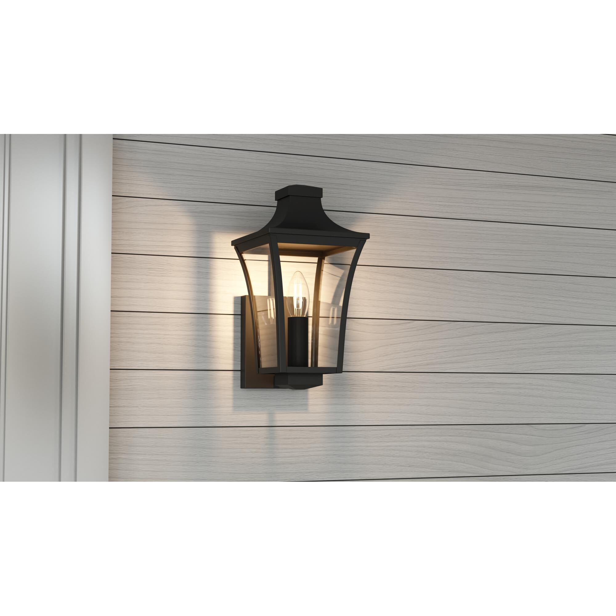Shown in Earth Black finish and Clear glass