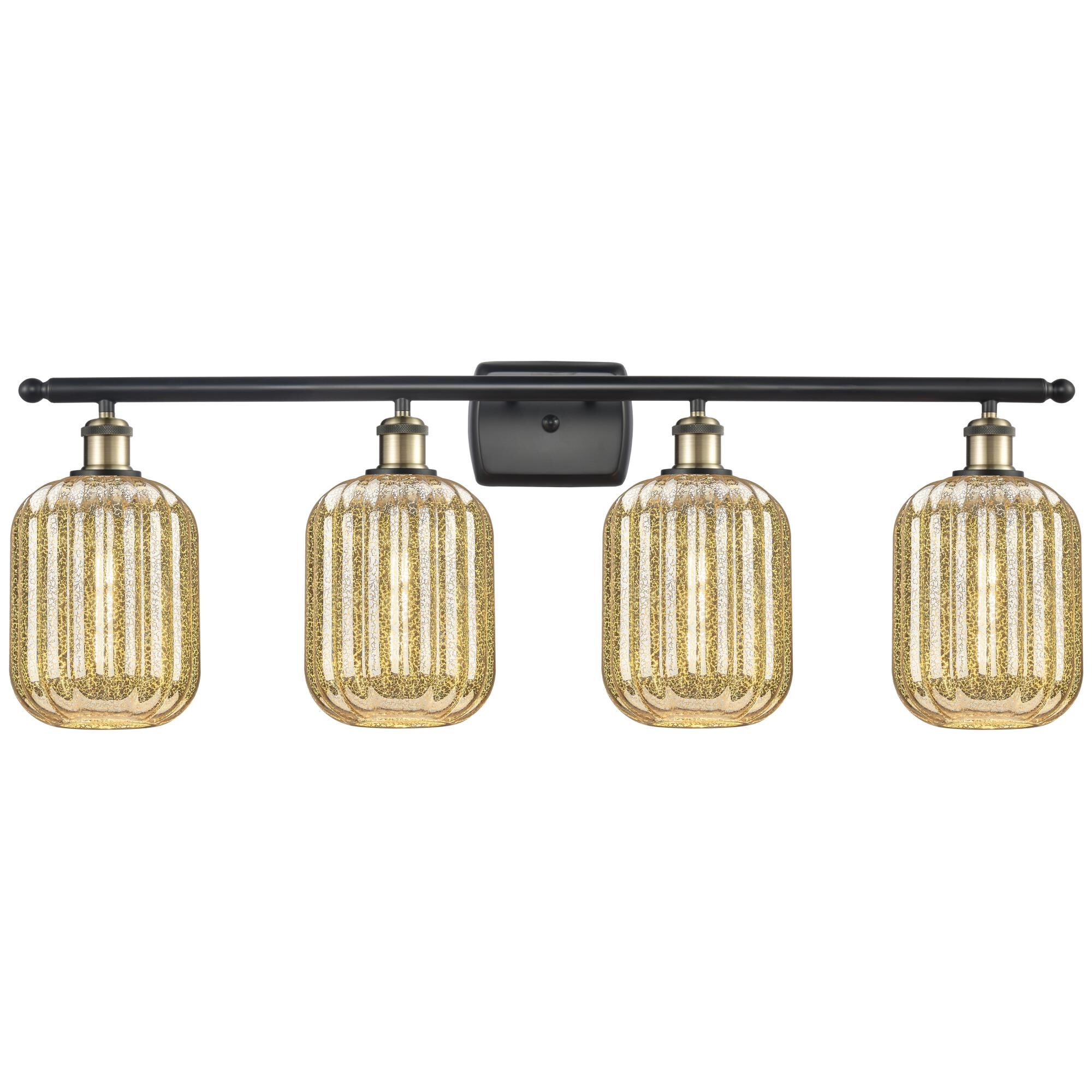 Shown in Black Antique Brass finish and Mercury glass