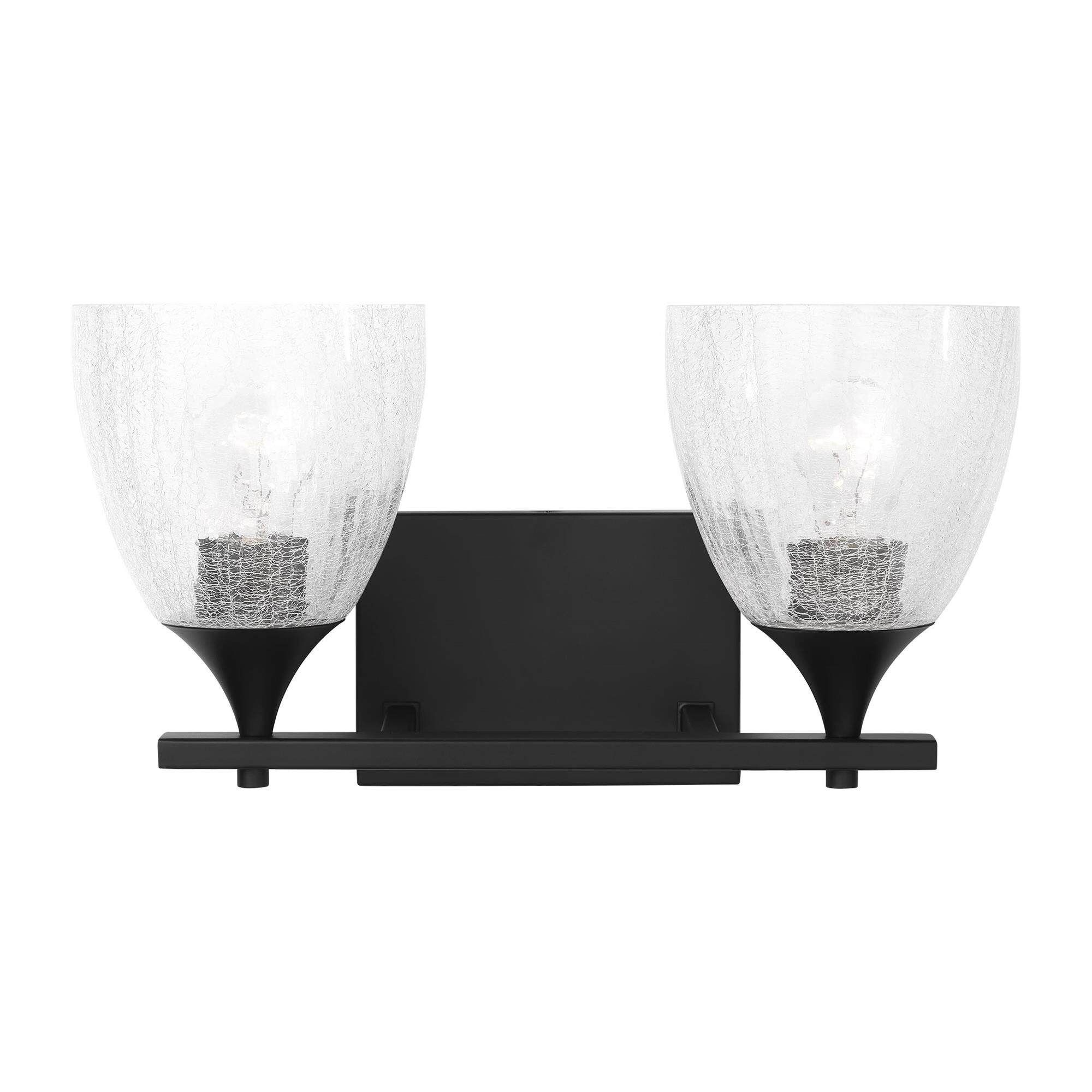 Shown in Midnight Black finish and Clear Crackle glass