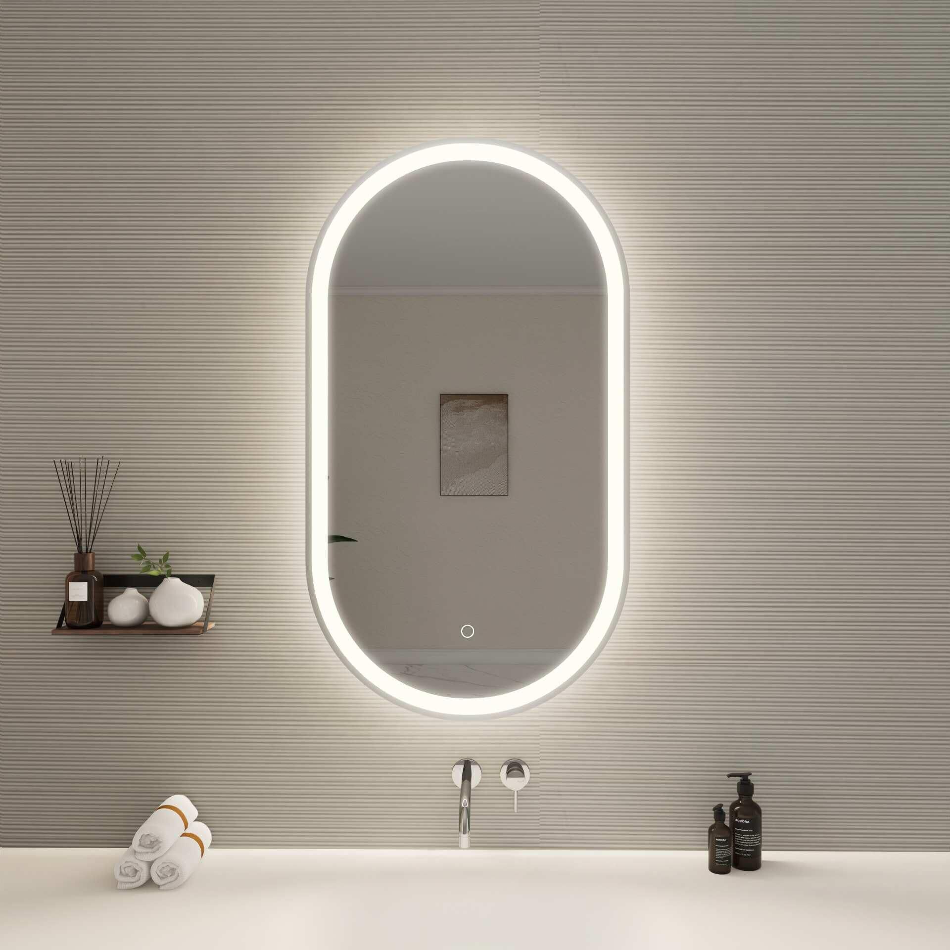 Harmoni 36 Inch Oval LED Lighted Mirror by Elegant Decor