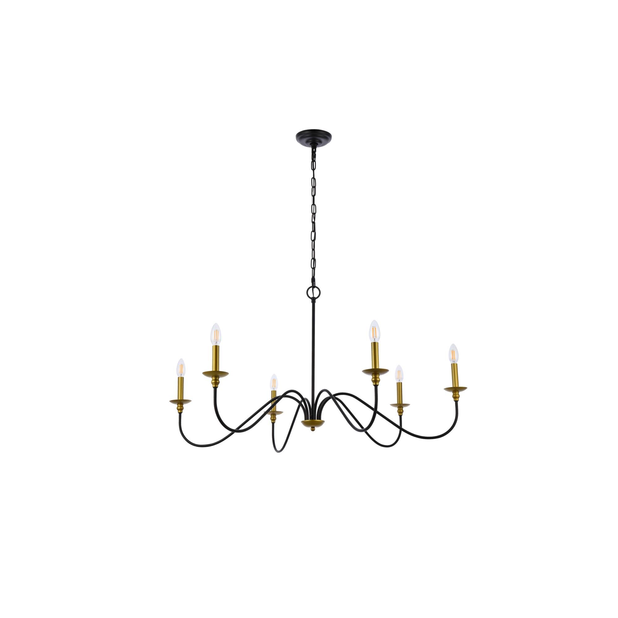 Rohan 42 Inch 6 Light Chandelier by Elegant Lighting