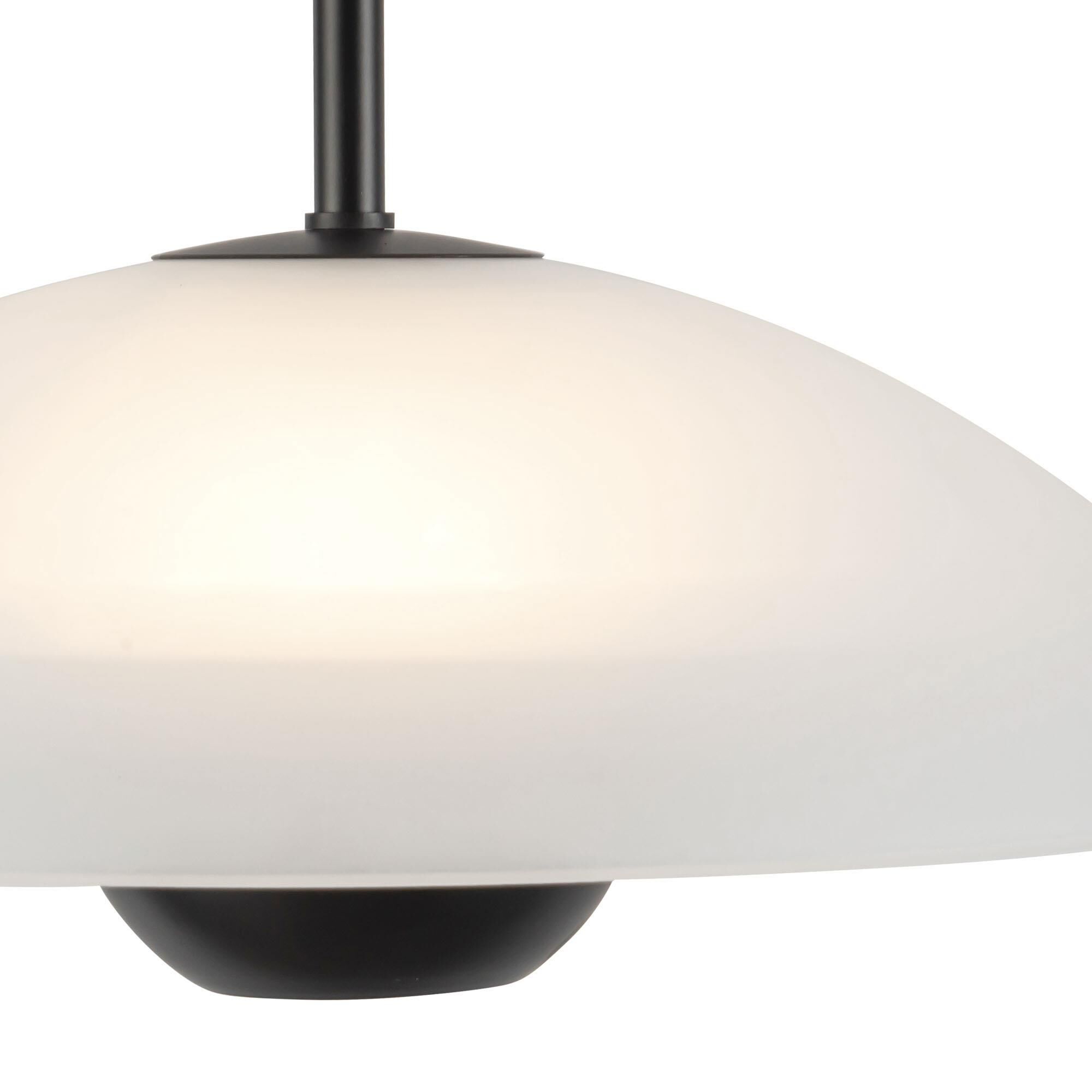 Shown in Black finish and Matte Opal Glass shade