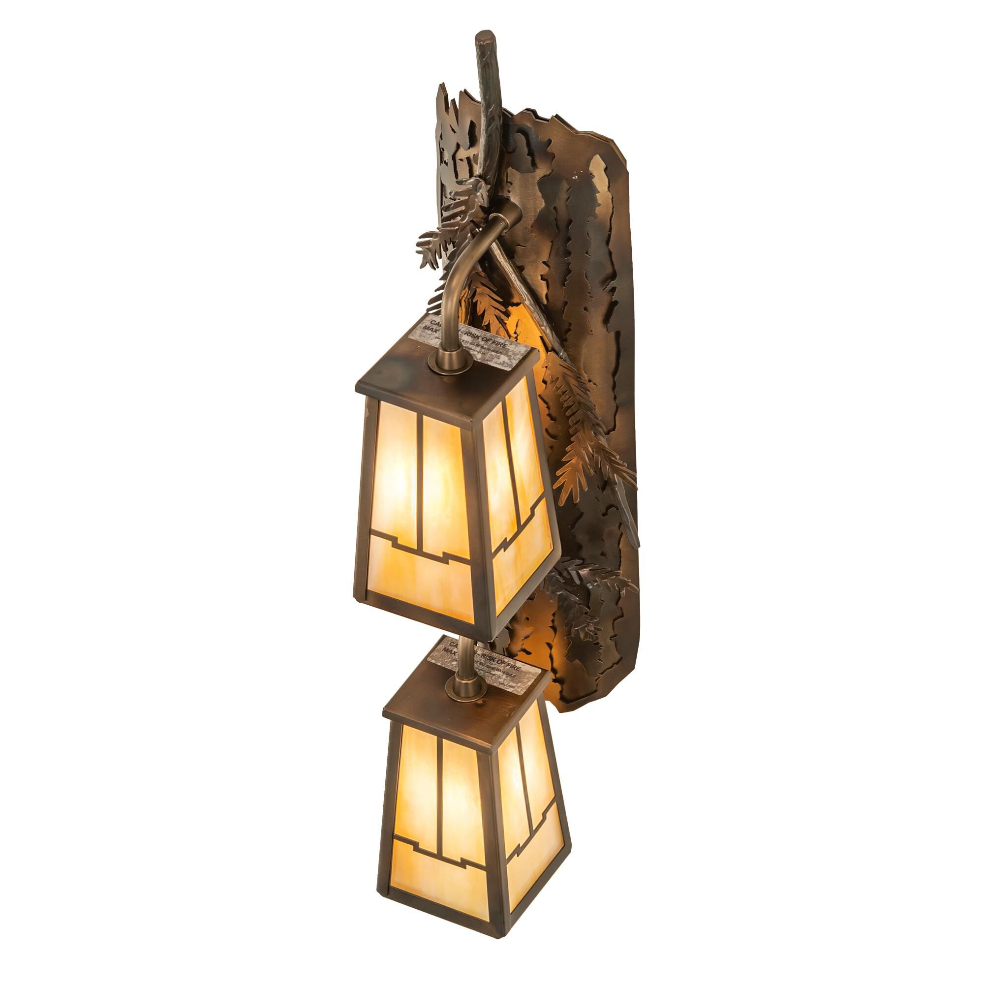 Shown in Antique Copper Finish;Burnished Copper finish and Beige;Iridescent glass
