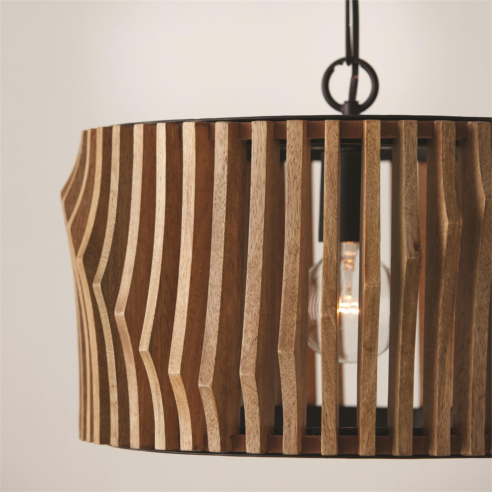 Shown in Light Wood with Matte Black finish