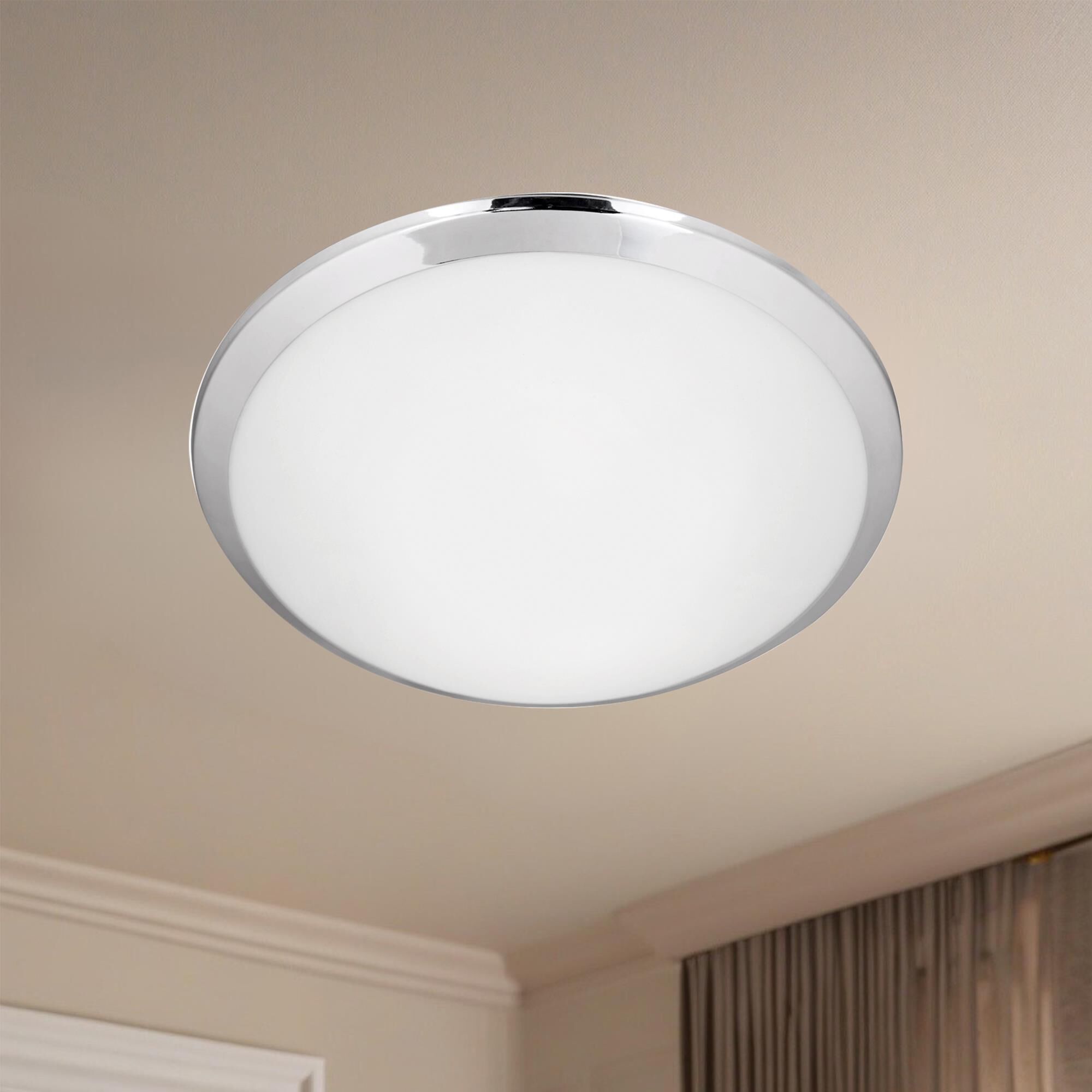 Shown in Chrome finish and White Opal glass