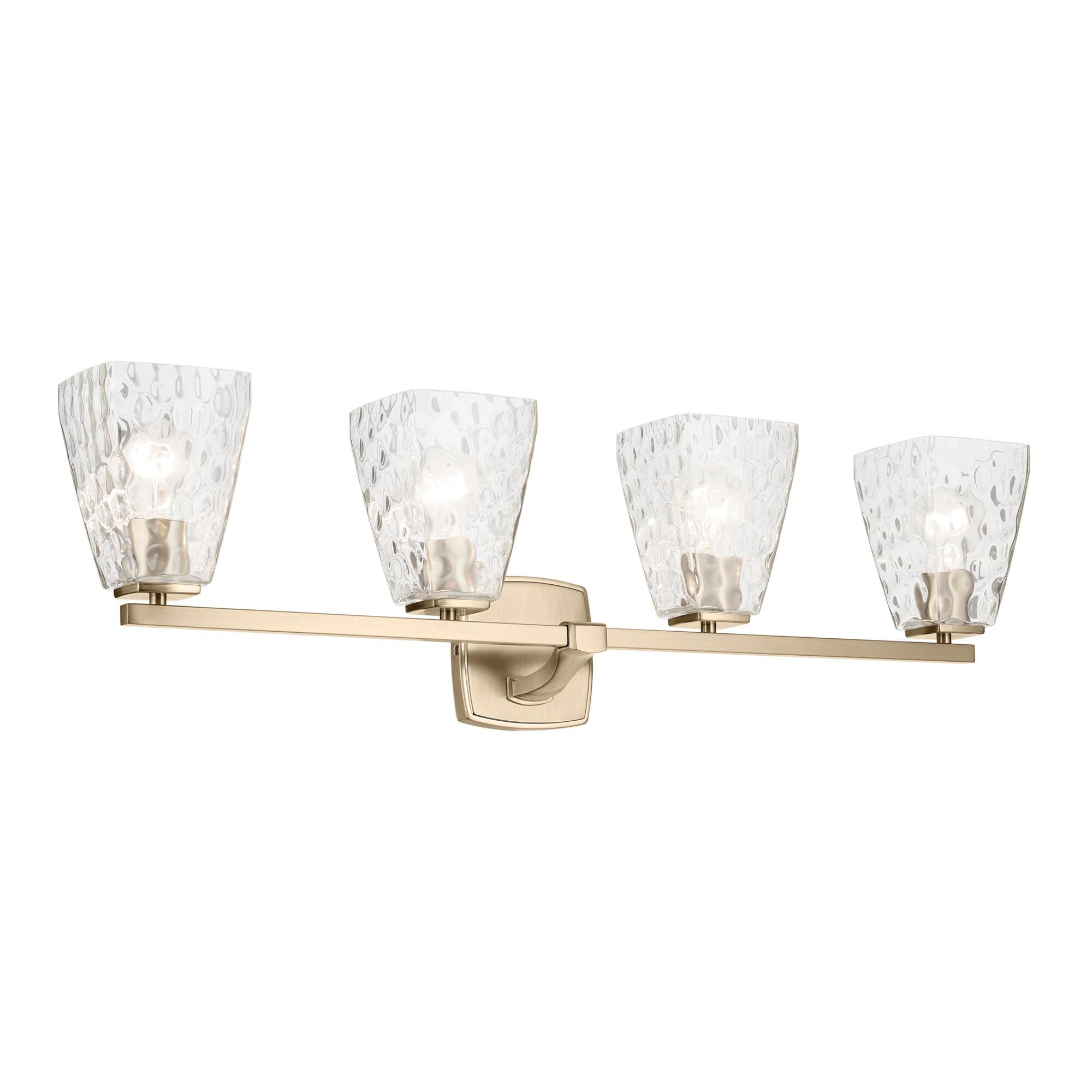 Shown in Champagne Bronze finish and Clear Water glass