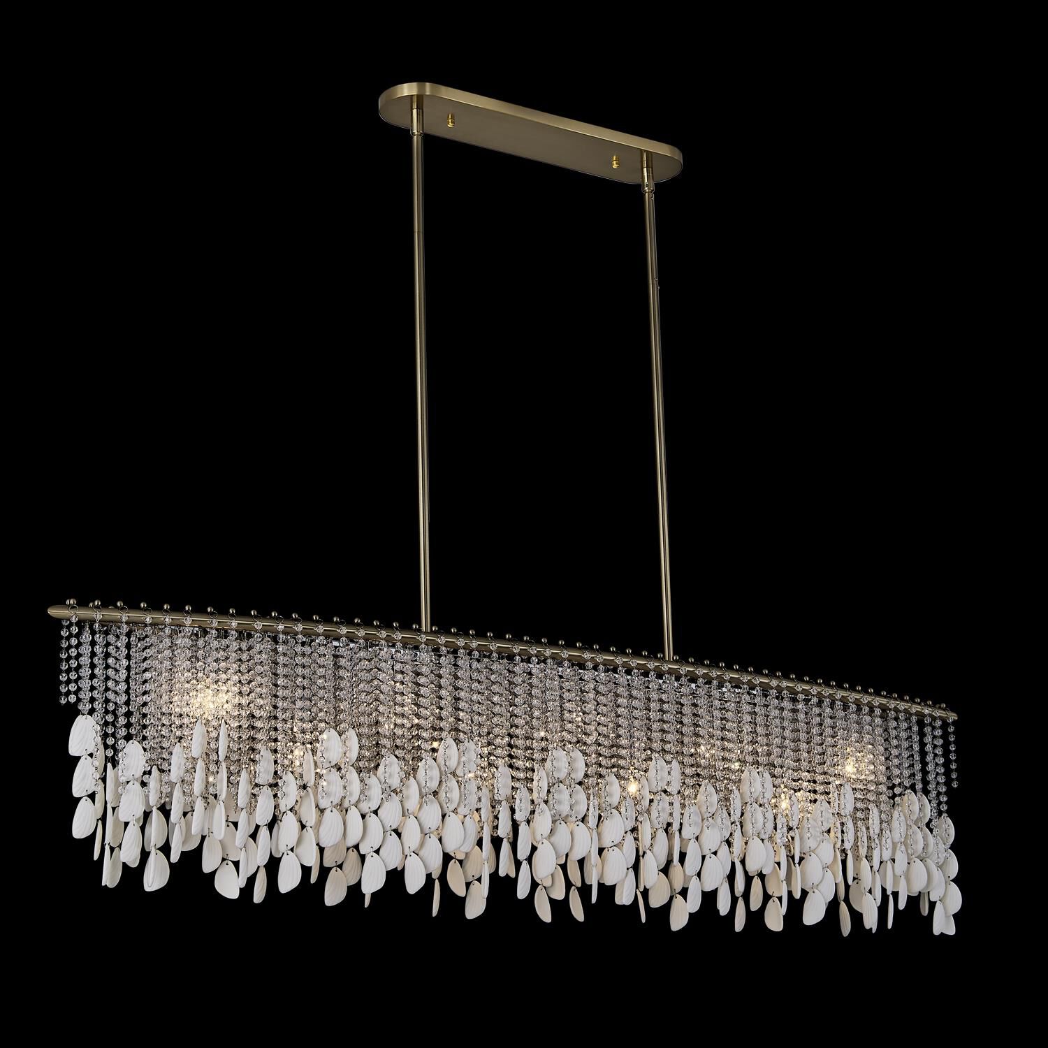 Shown in Brushed Champagne Gold finish and Clear crystal