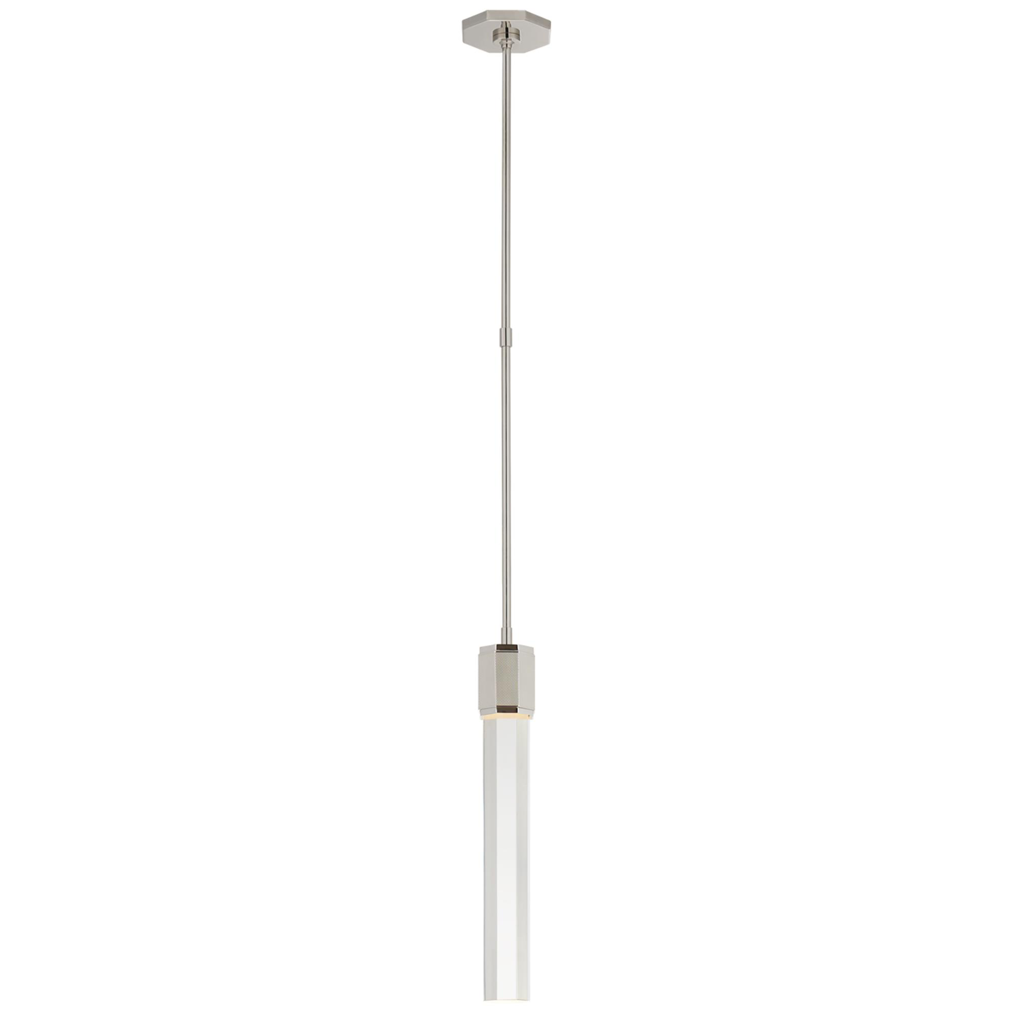 Shown in Polished Nickel finish and Crystal glass and Crystal shade