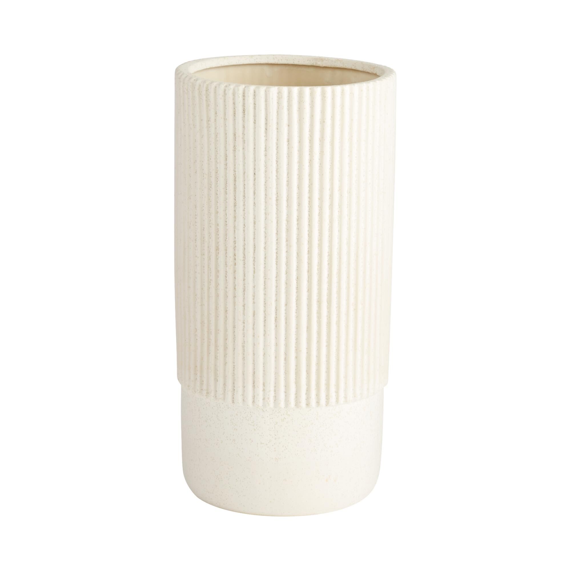 Harmonica Vase|White-LG Vase-Urn by Cyan Designs