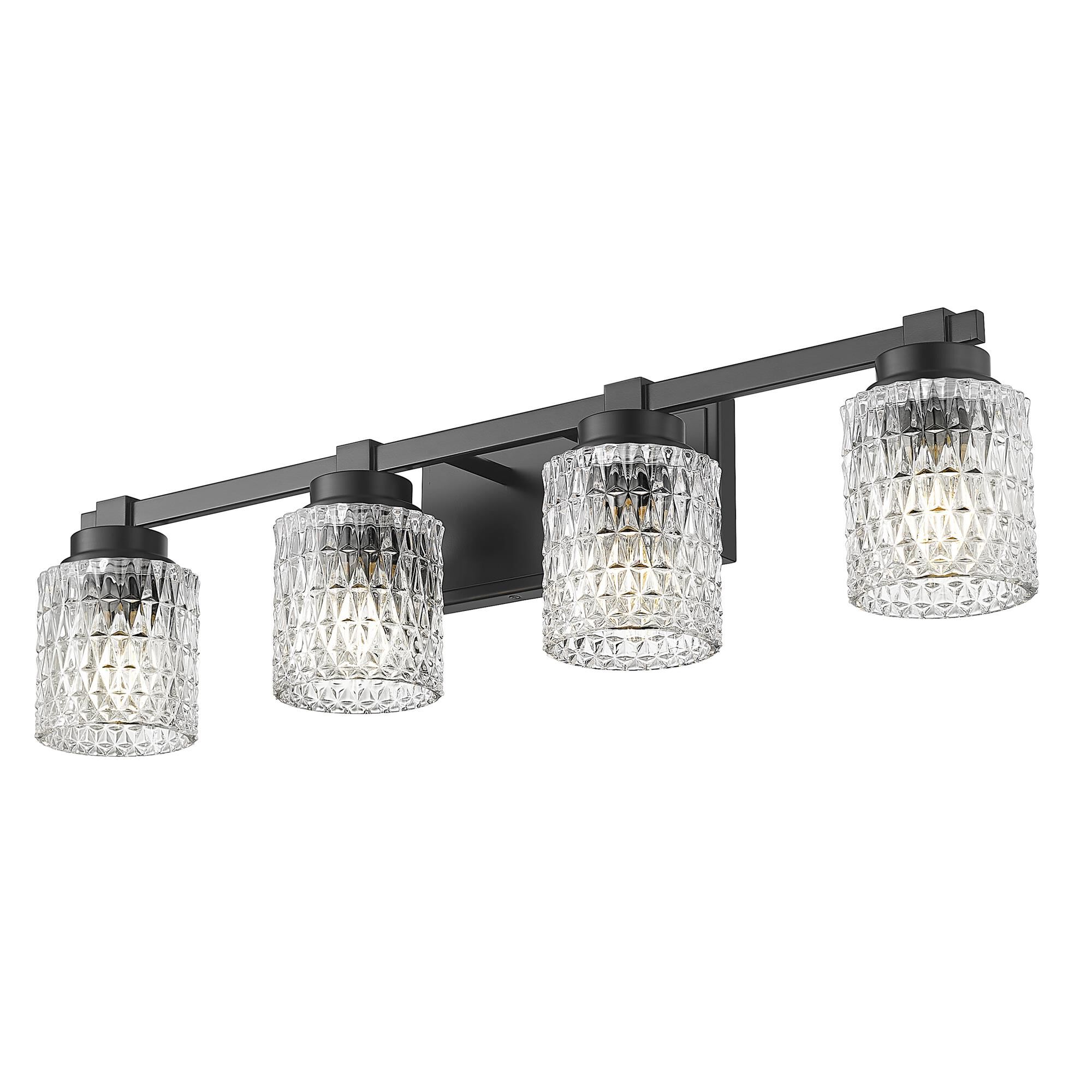 Shown in Matte Black finish and Clear Diamond glass