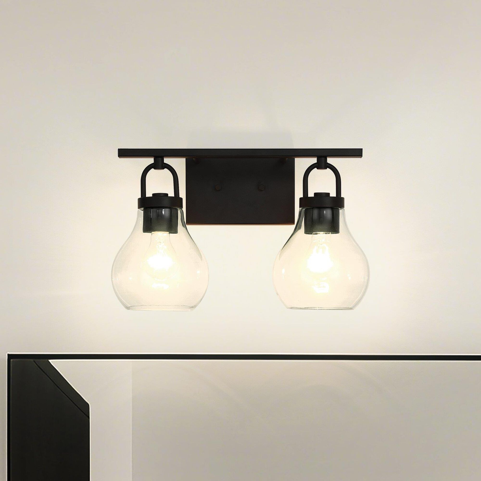 Shown in Matte Black finish and Clear glass