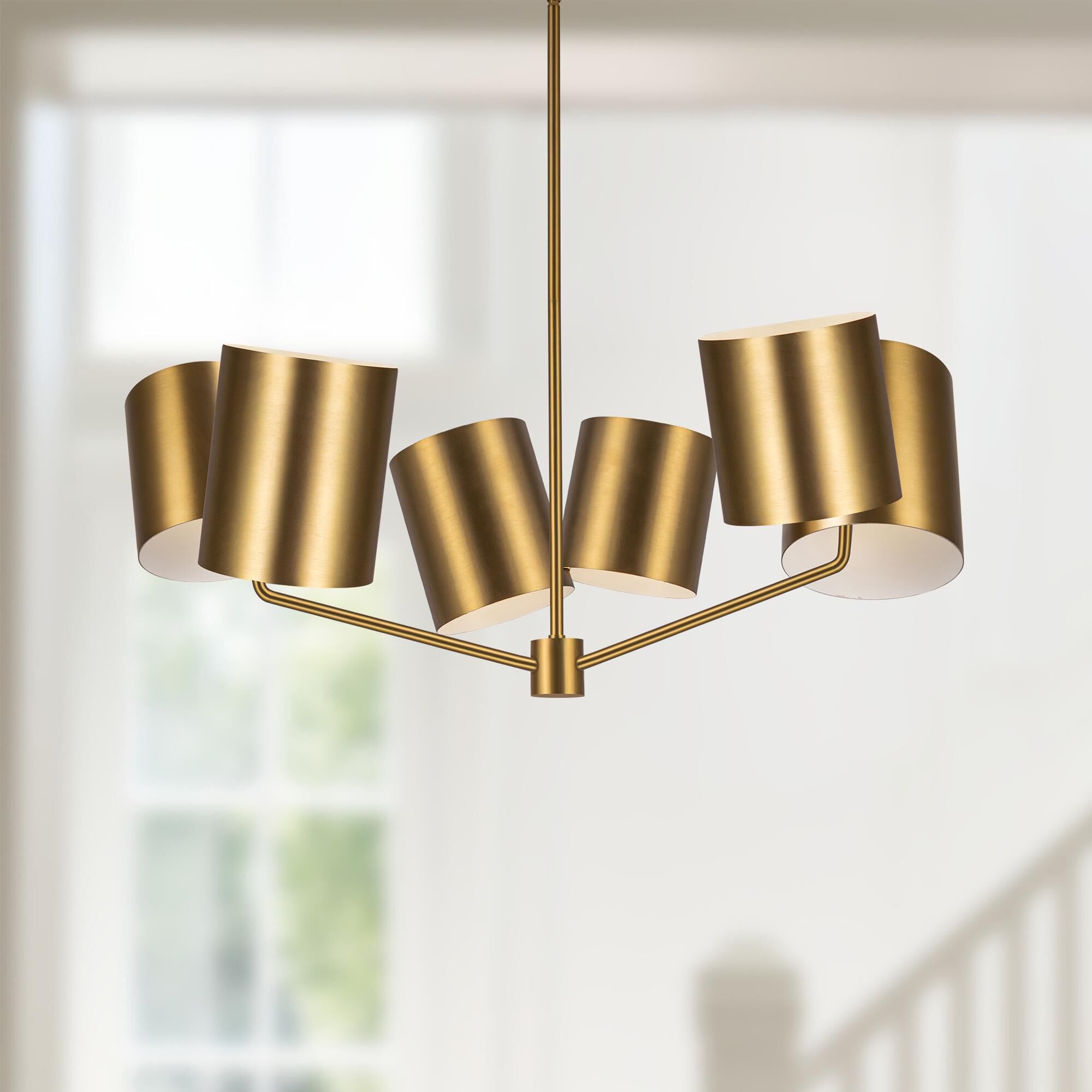 Shown in Brushed Gold finish and Steel shade