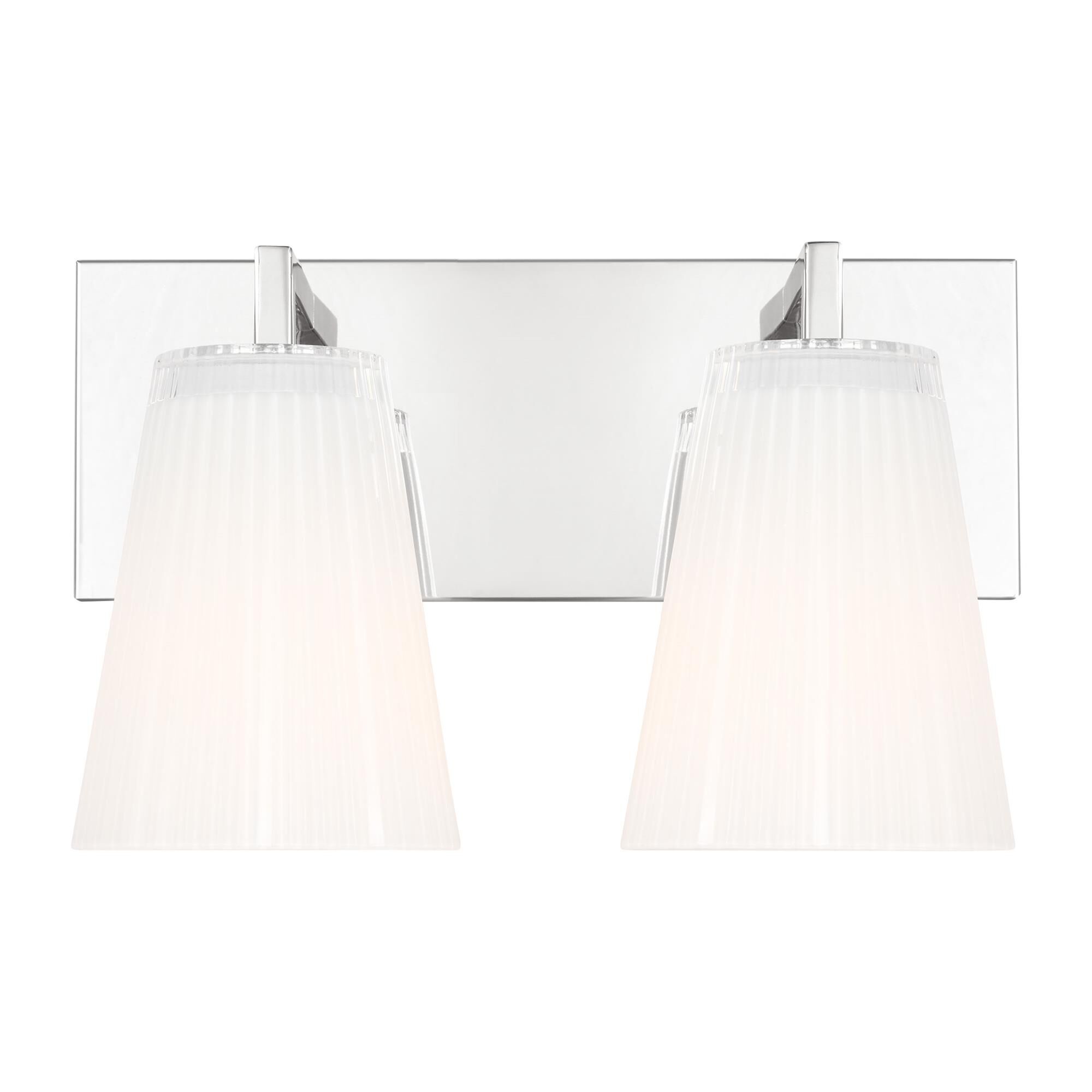 Shown in Chrome finish and Clear Fluted White Paint Inside glass