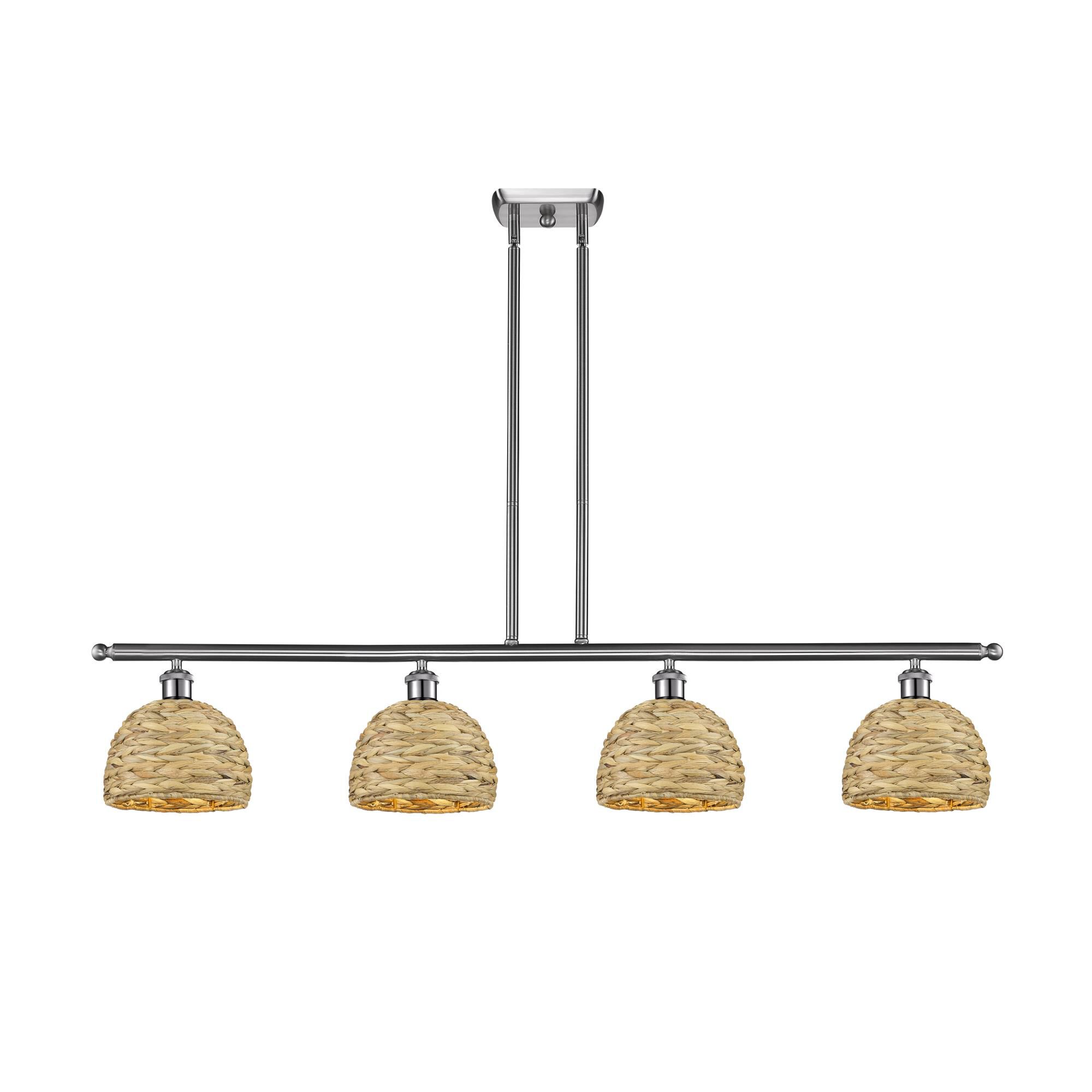 Bruno Marashlian Woven Rattan 48 Inch Linear Suspension Light by Innovations Lighting