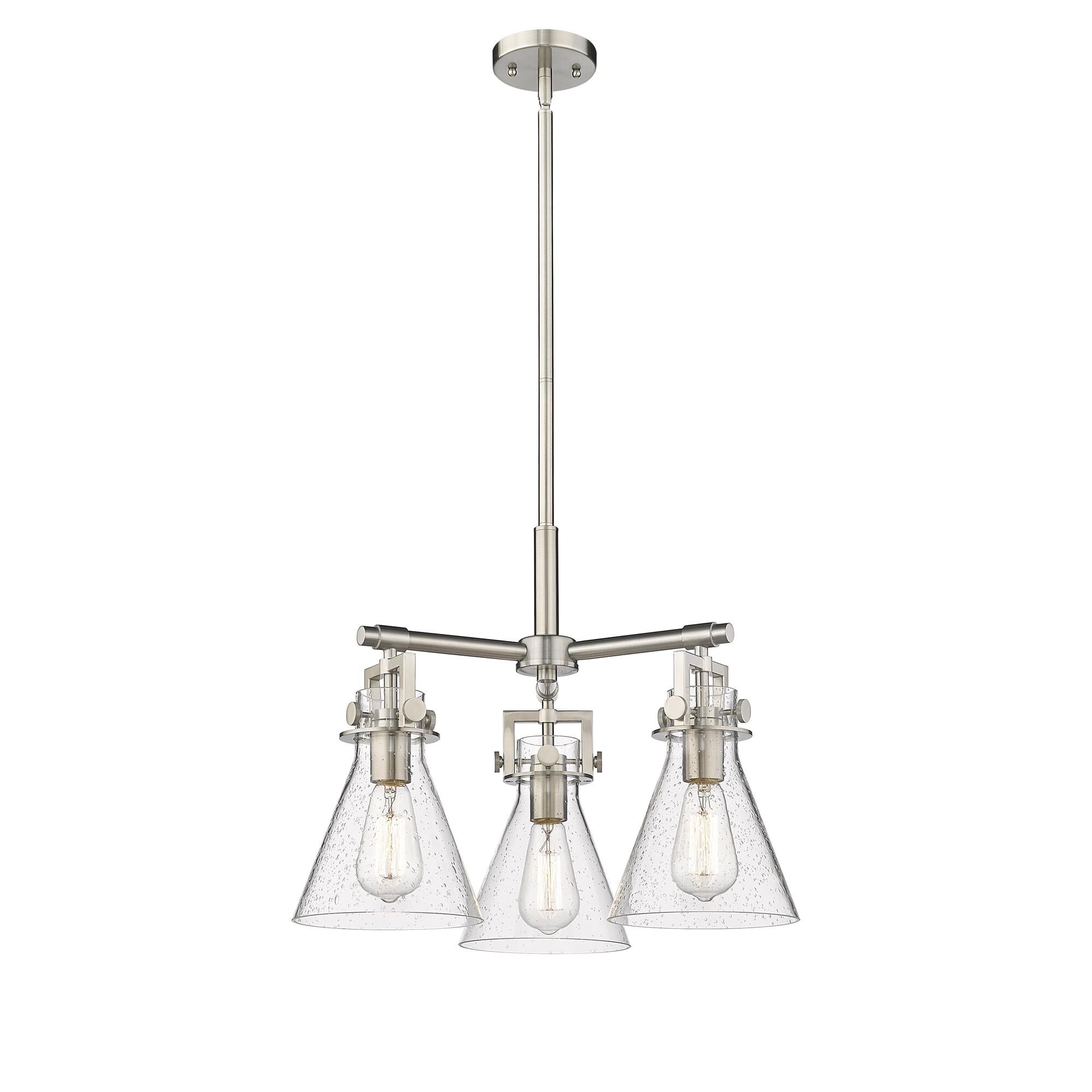 Shown in Satin Nickel finish and Seedy glass