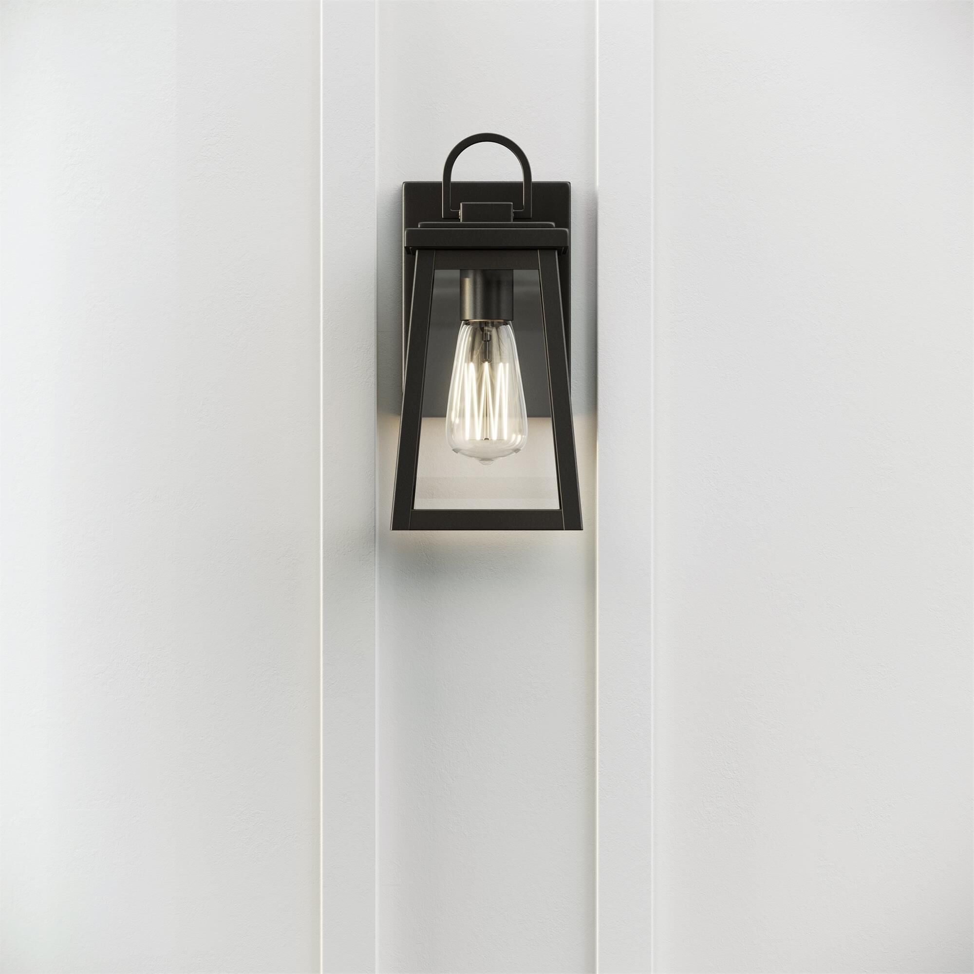 Shown in Black finish and Clear glass