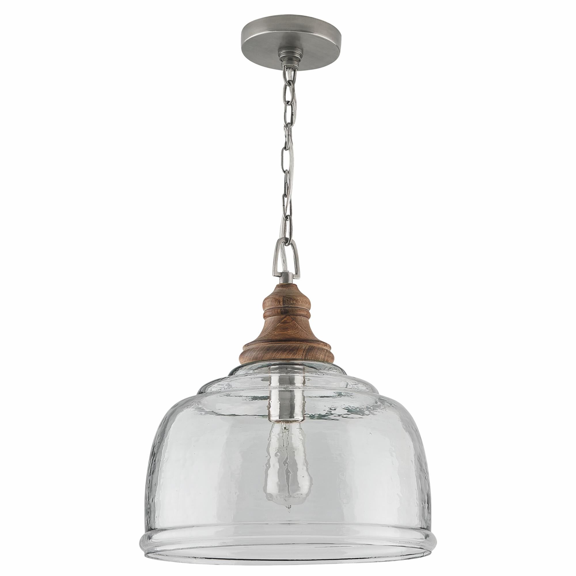Shown in Grey Wash finish and Clear Organic Rippled glass