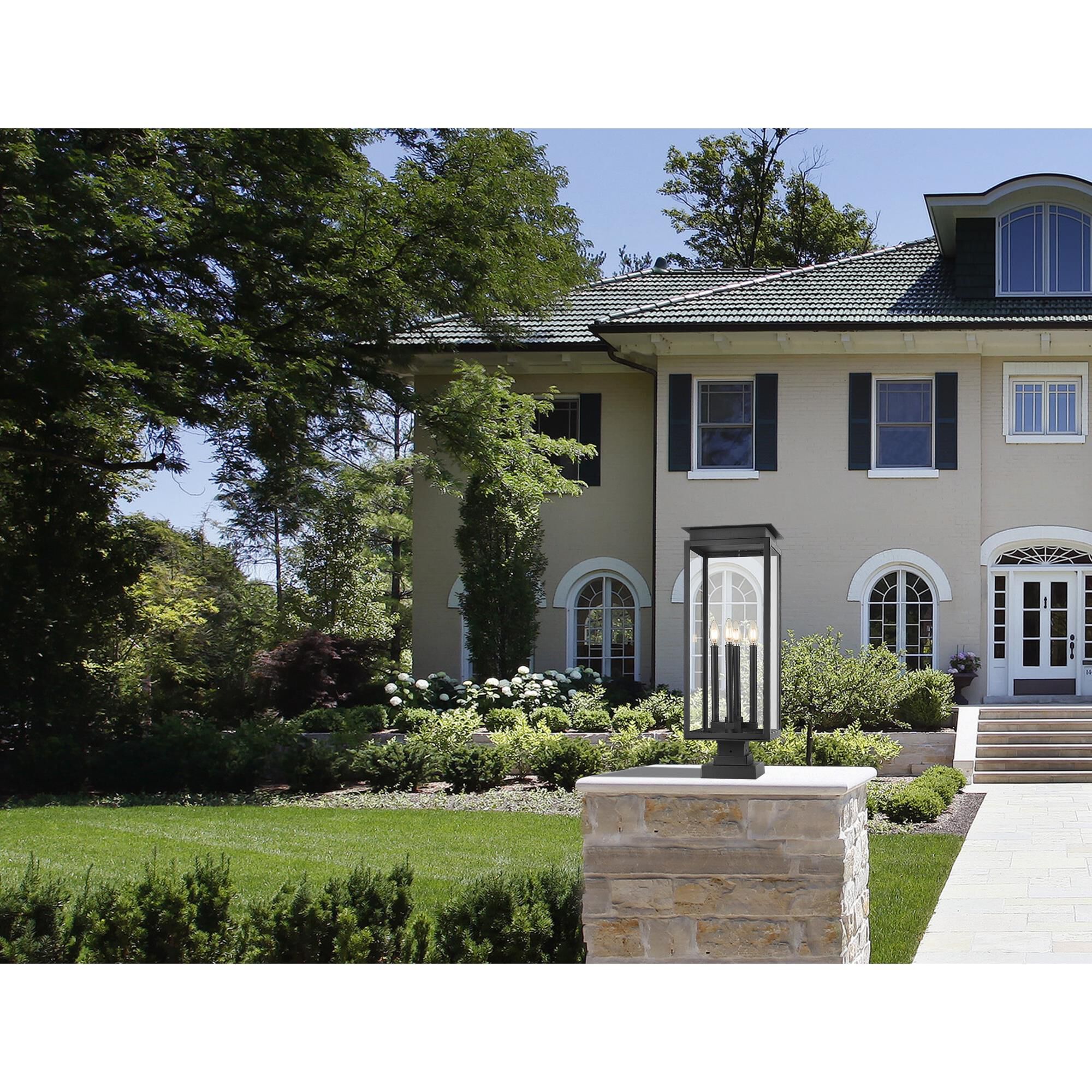 Shown in Black finish and Clear glass and Clear shade