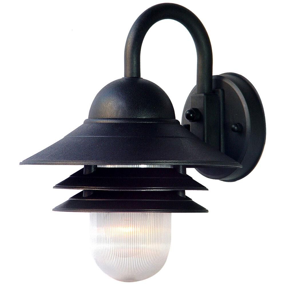 Shown in Matte Black finish and Clear glass and Clear Prismatic Acrylic Globe shade