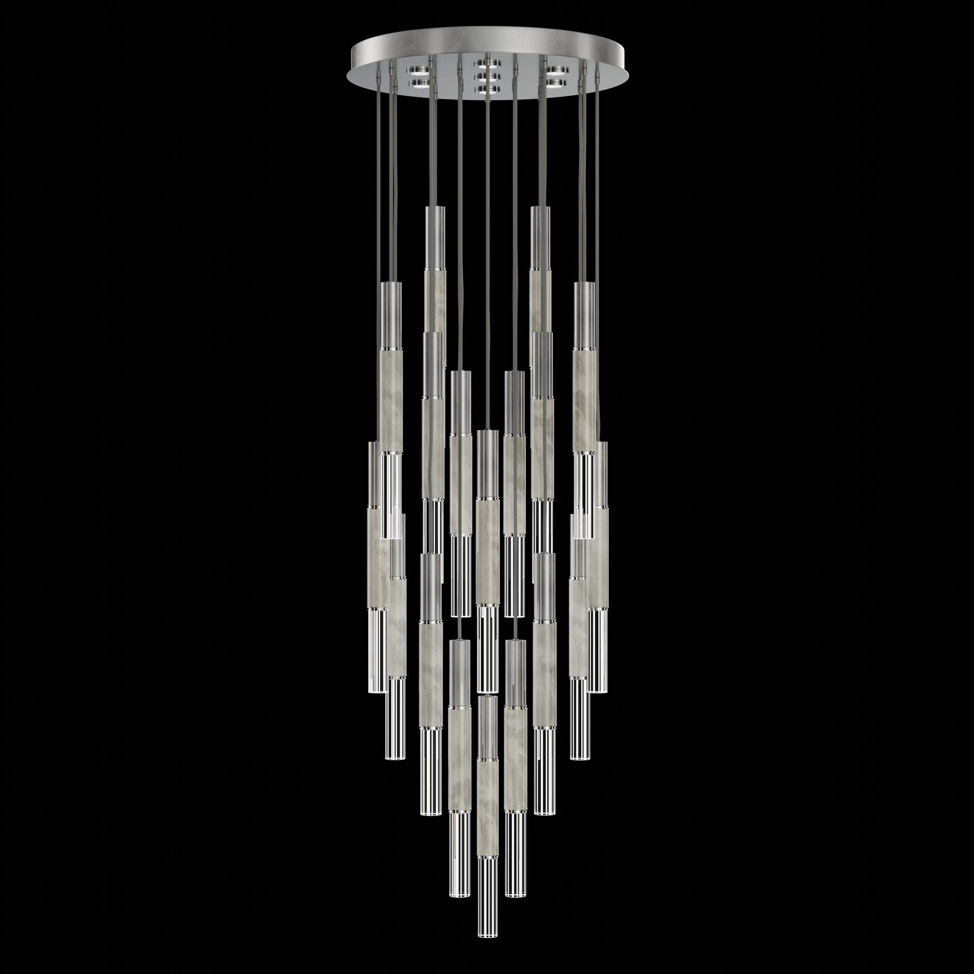 Shown in Silver finish and True crystal and False glass