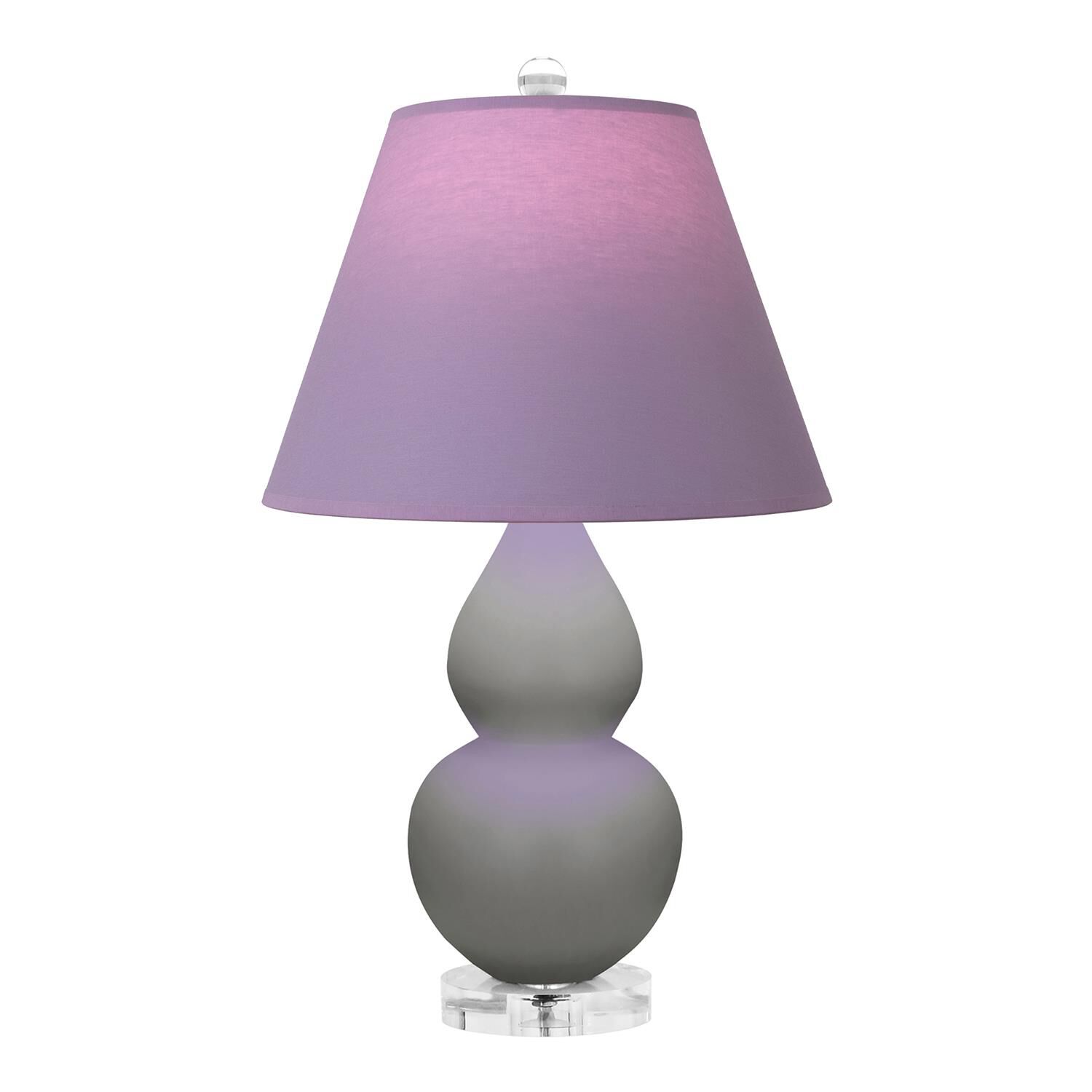 Shown in Matte Smokey Taupe finish and Lavender and Plum shade and Lucite accent
