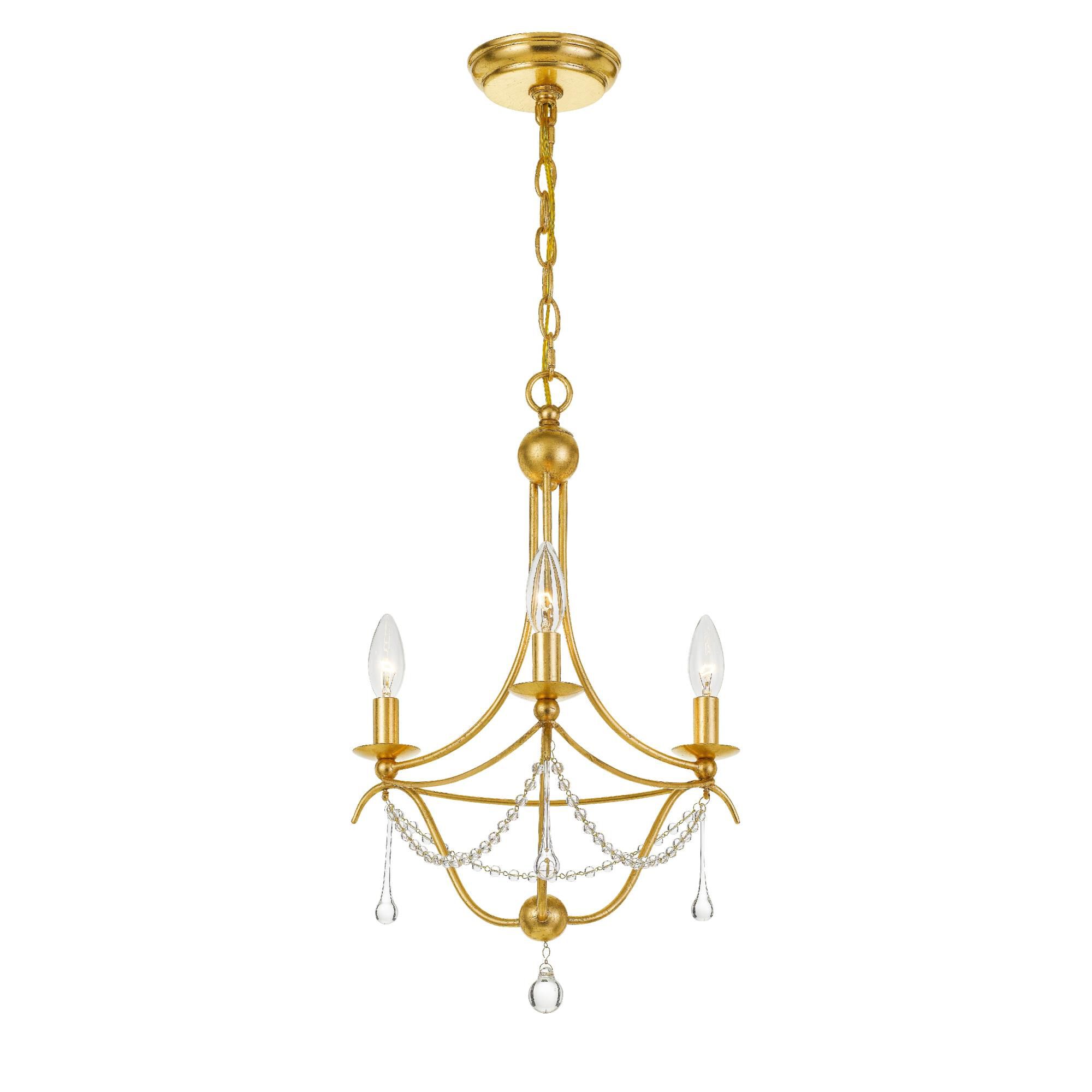 Shown in Antique Gold finish and Clear Glass Beads crystal