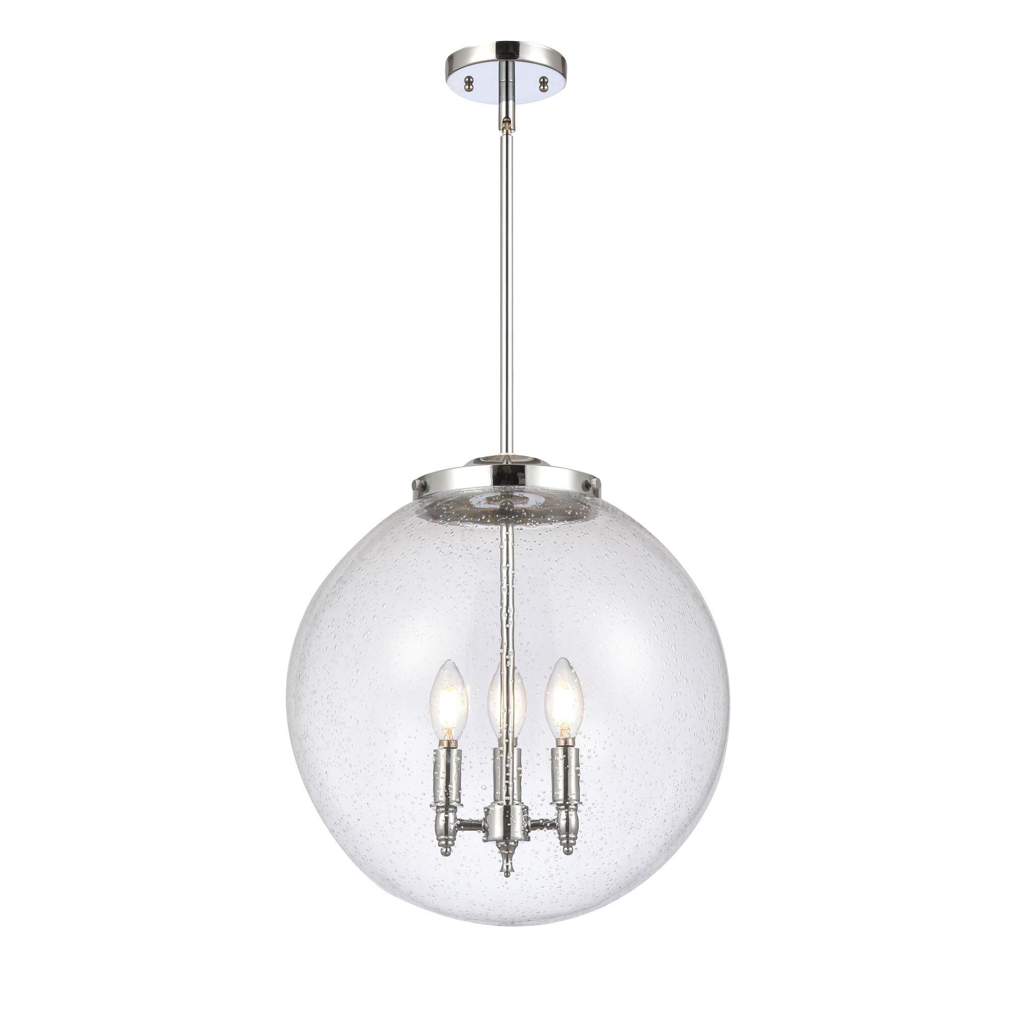 Shown in Polished Chrome finish and Seedy Beacon glass