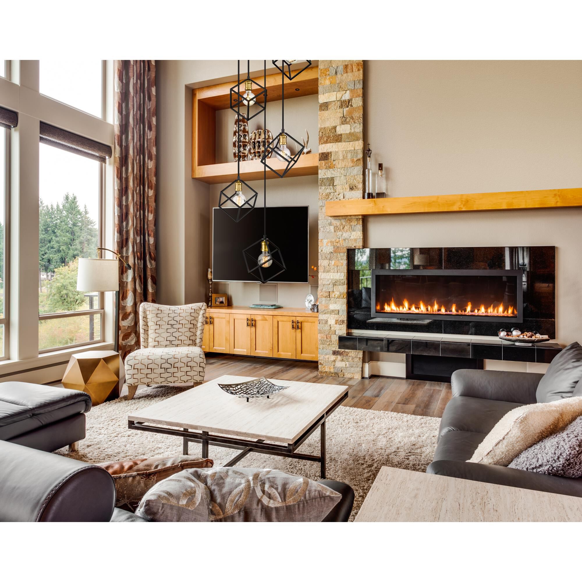 Shown in Bronze + Olde Brass finish and --- glass and --- shade