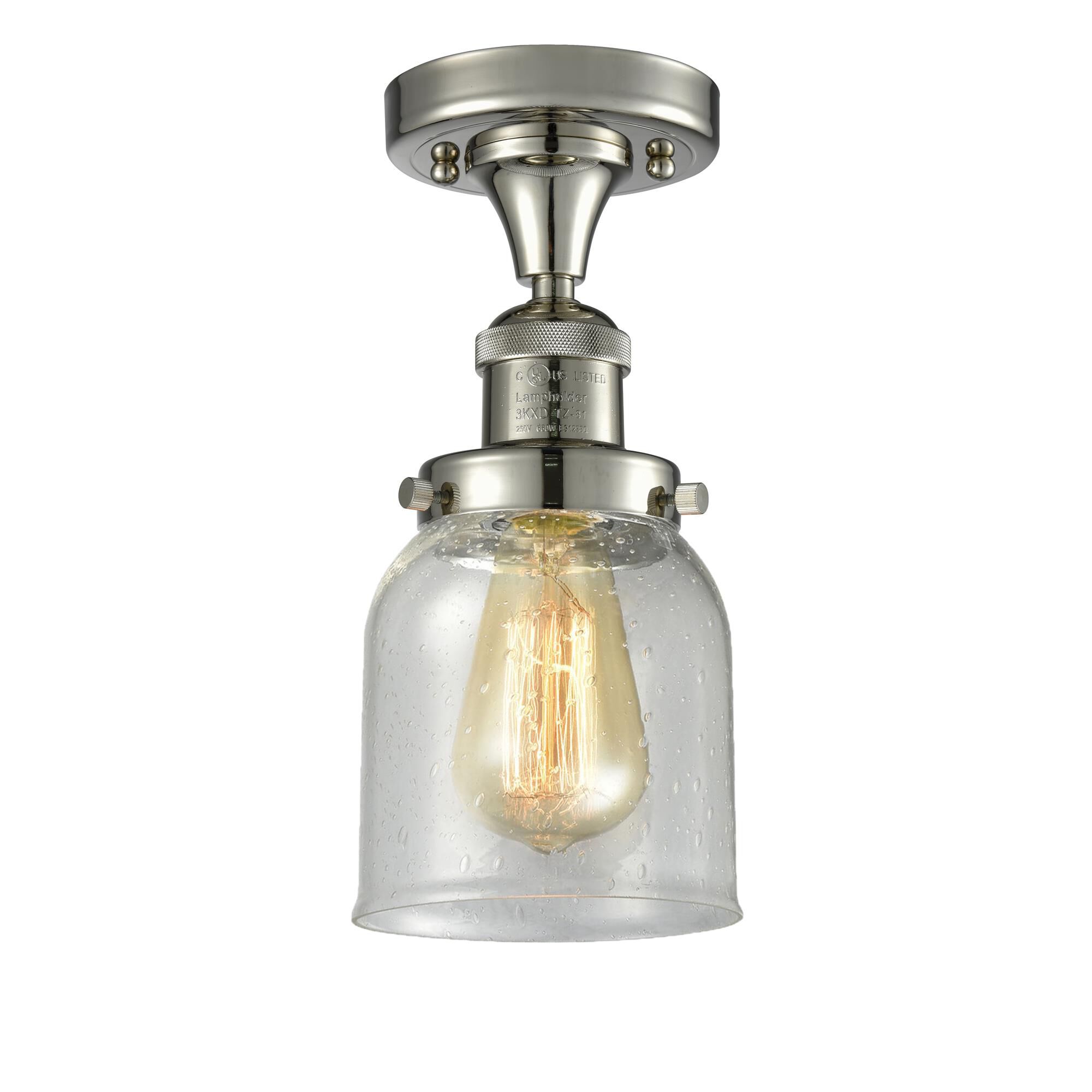 Shown in Polished Nickel finish and Seedy glass