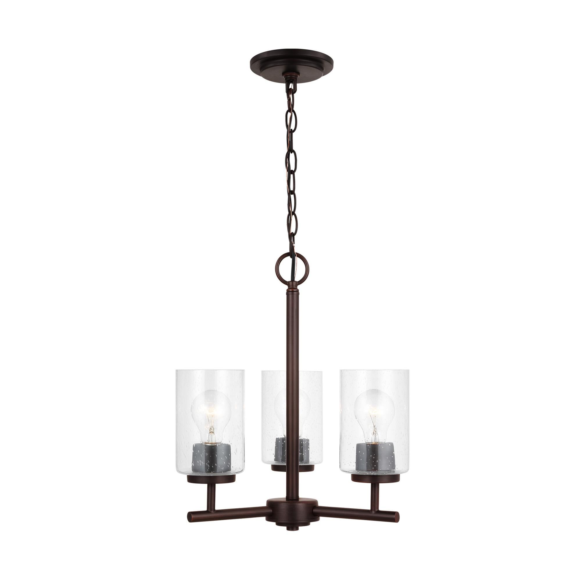 Shown in Bronze finish and Clear Seeded glass