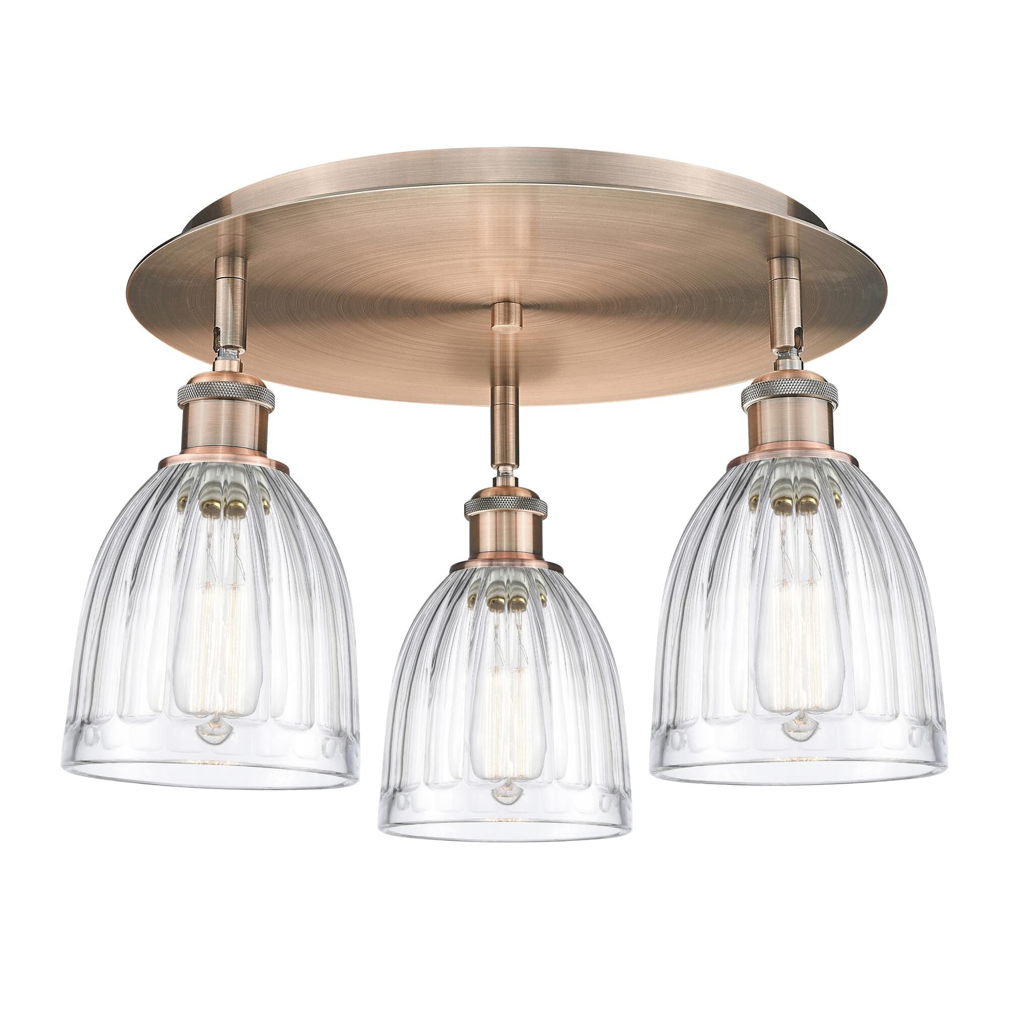 Shown in Antique Copper finish and Clear glass