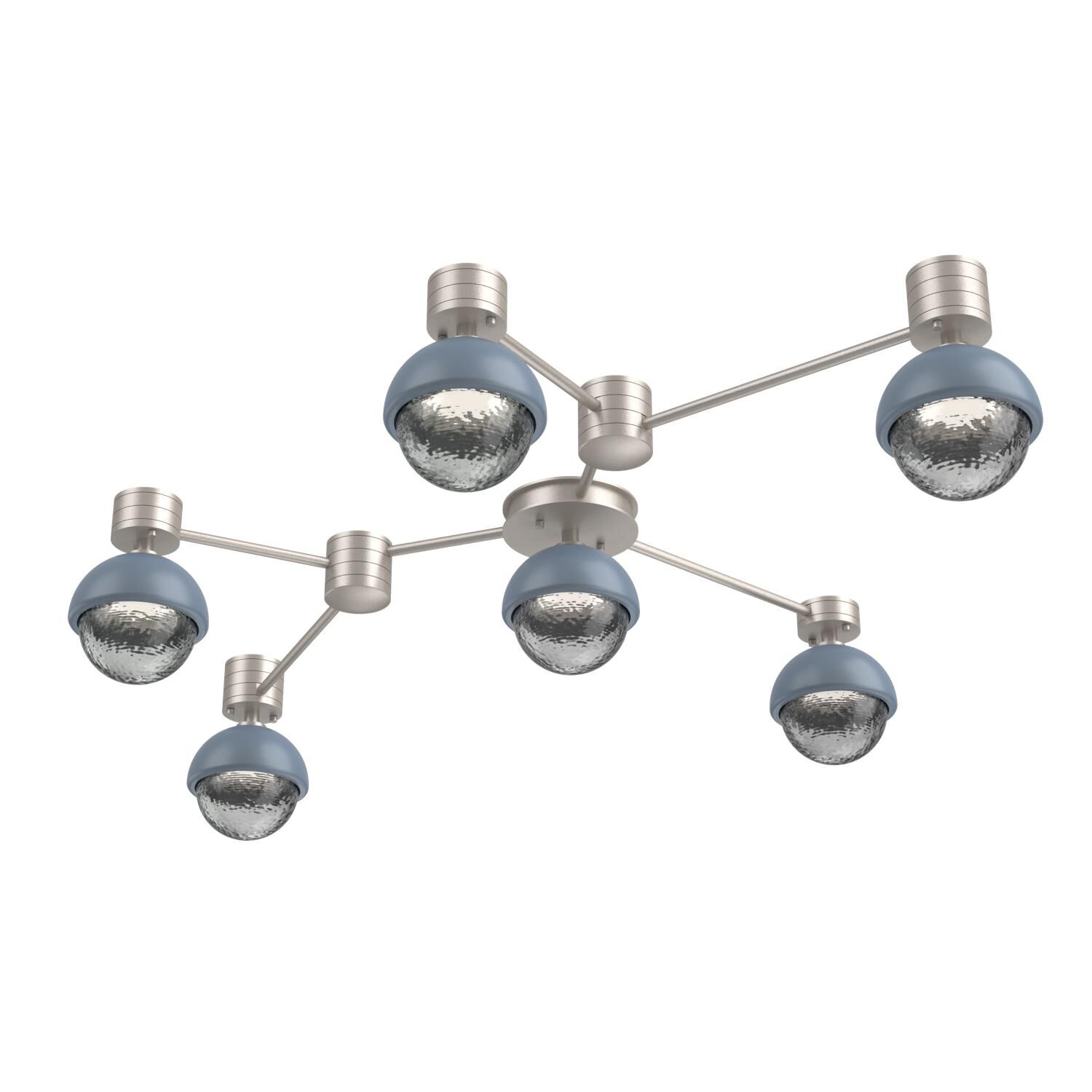 Shown in Beige Silver finish and Smoke glass and Poppy Blue accent
