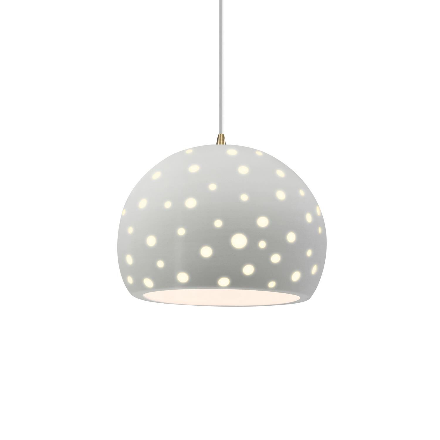 Perforated Globe 10 Inch Large Pendant by Justice Design Group