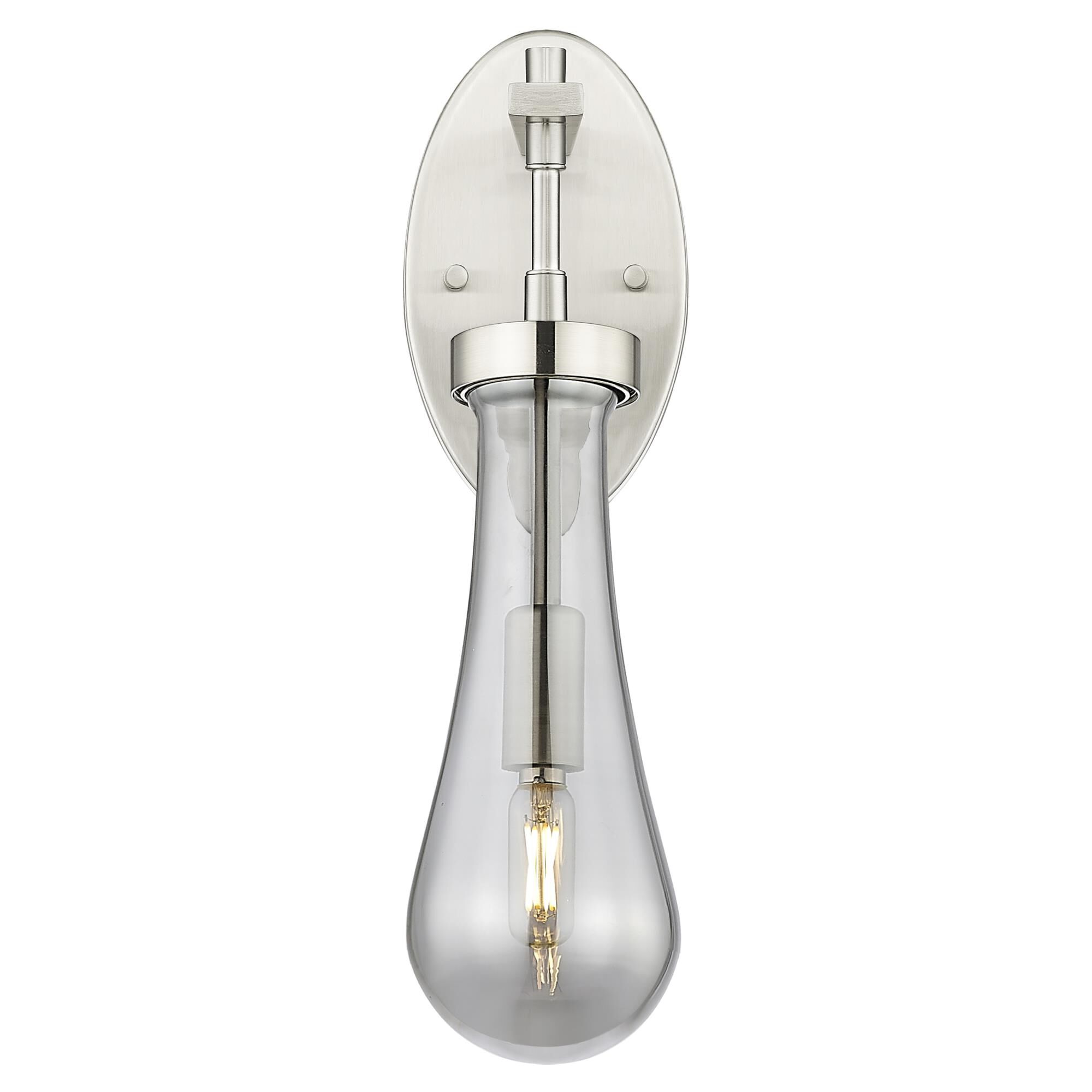 Shown in Satin Nickel finish and Light Smoke glass