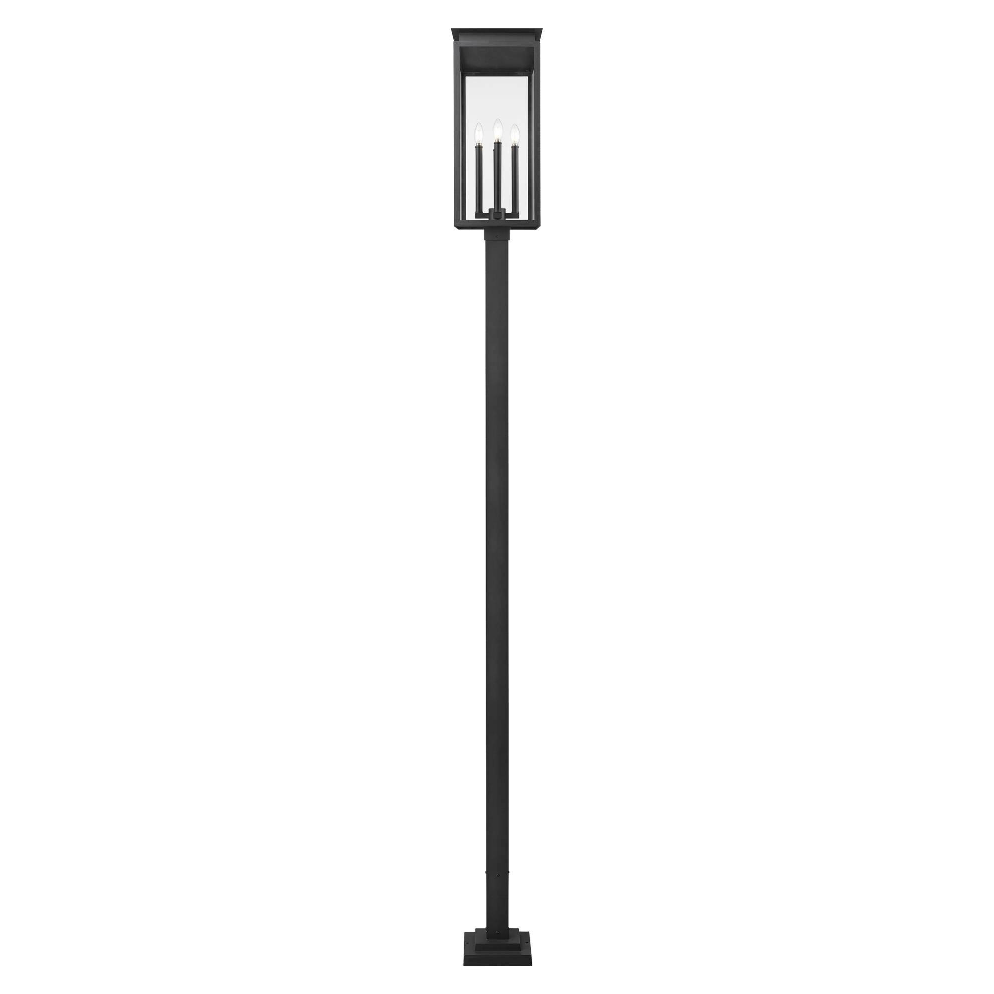 Shown in Black finish and Clear glass and Clear shade