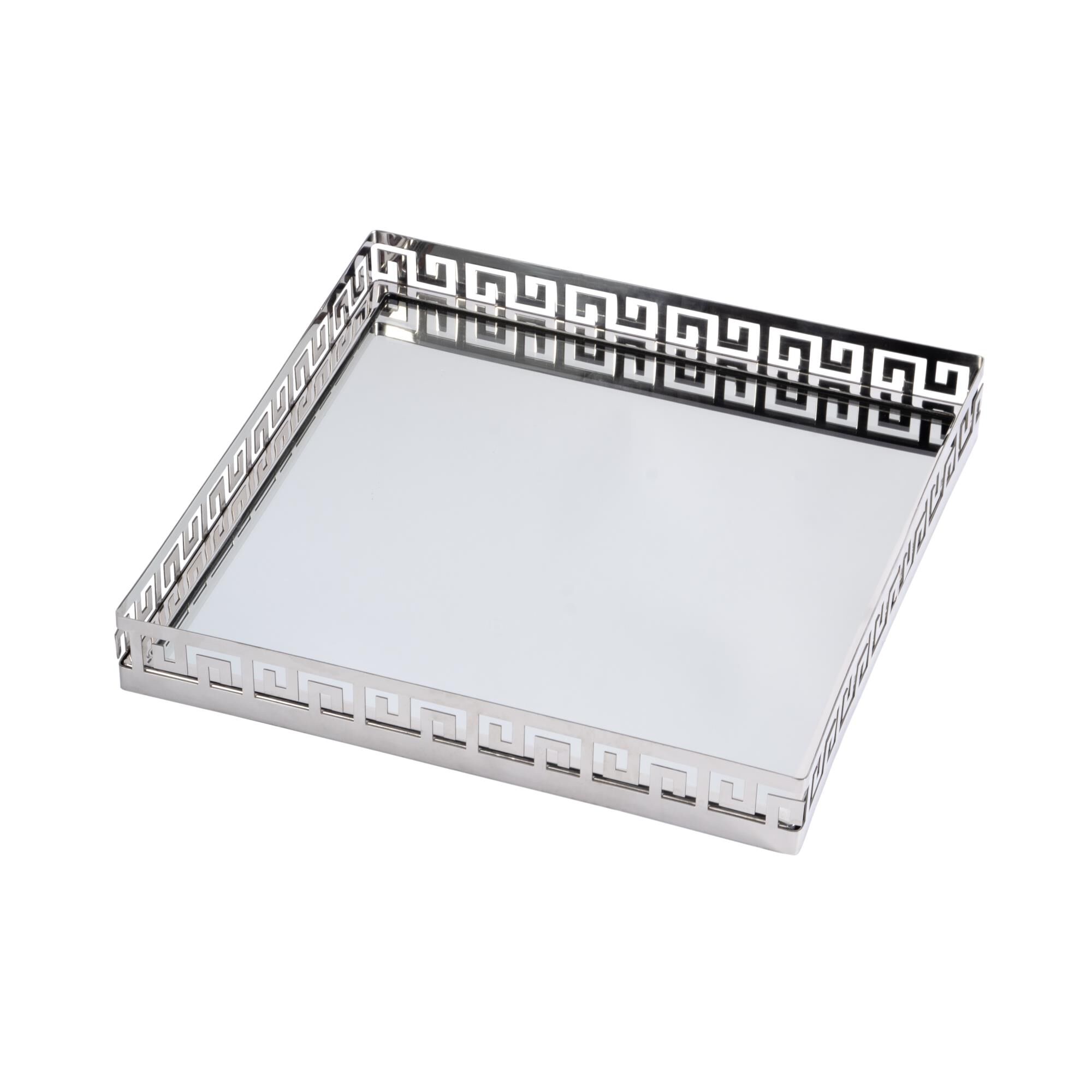 Butler Specialty Company Cleo 14 in. W Square Metal Serving Tray, Silver Tray by Butler Specialty Company
