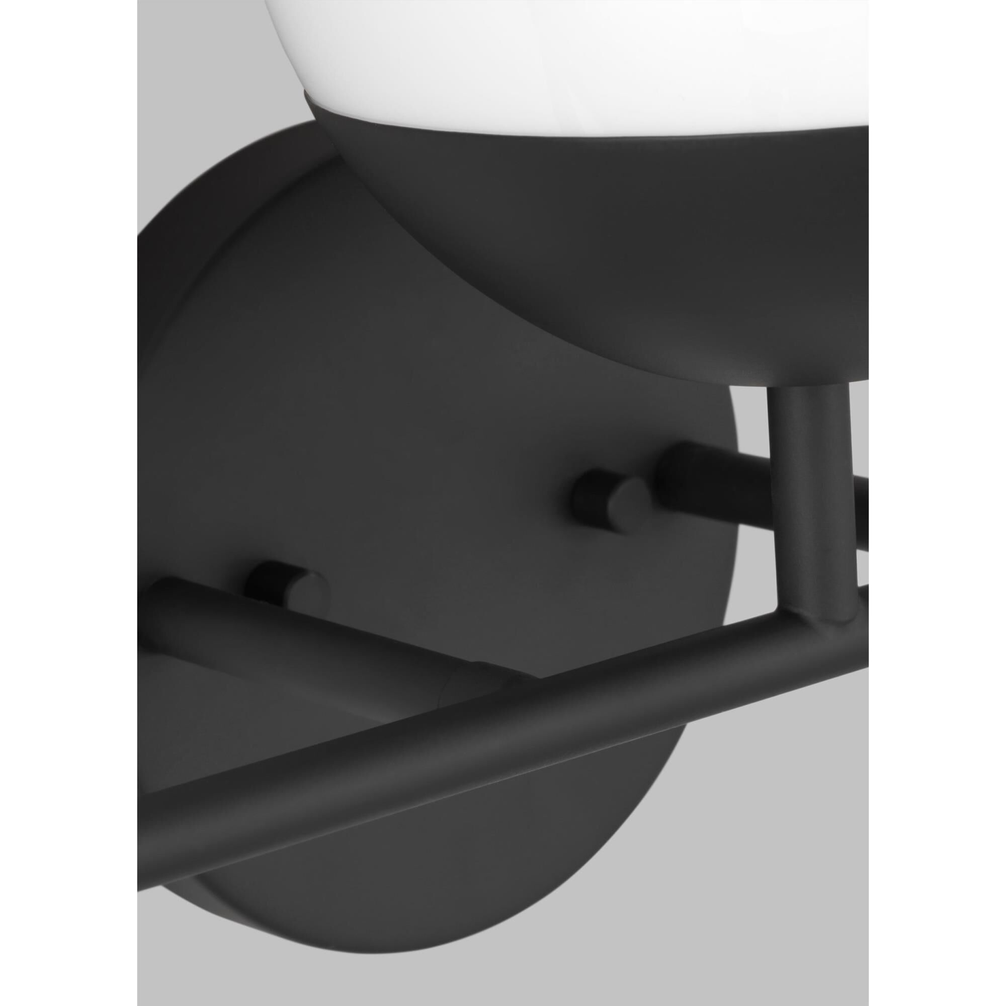 Shown in Midnight Black finish and Milk glass and Milk Glass s shade