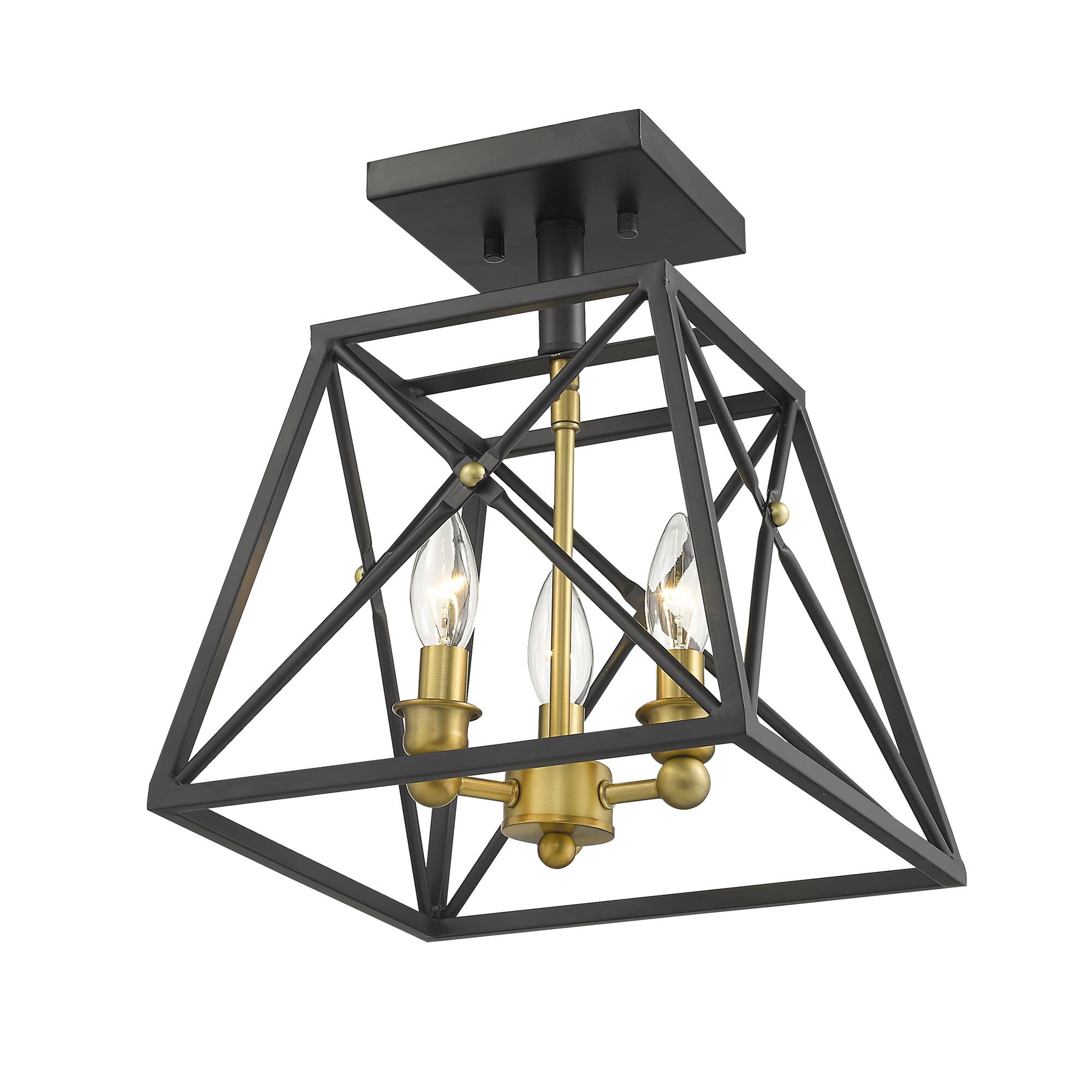 Trestle 11 Inch 3 Light Semi Flush Mount,