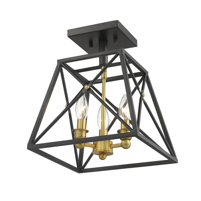 Trestle 11 Inch 3 Light Semi Flush Mount by Z-Lite