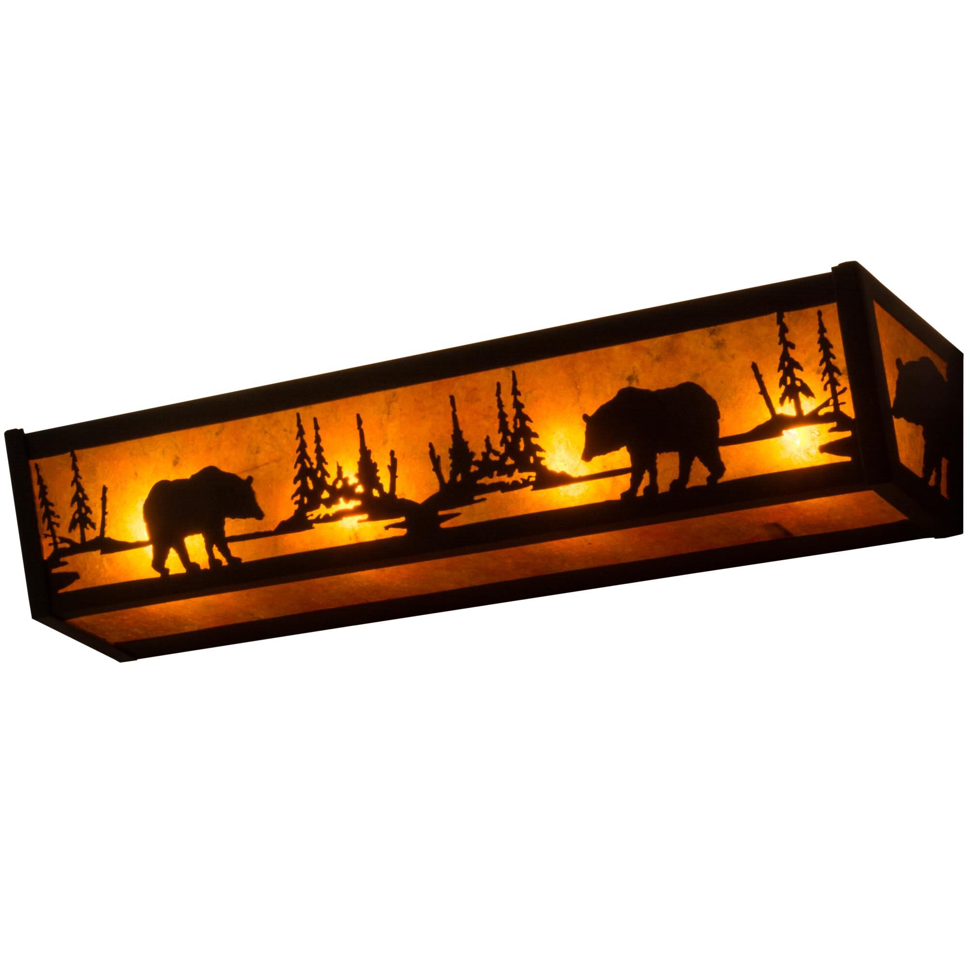 Shown in Flat Black finish and Amber Mica glass