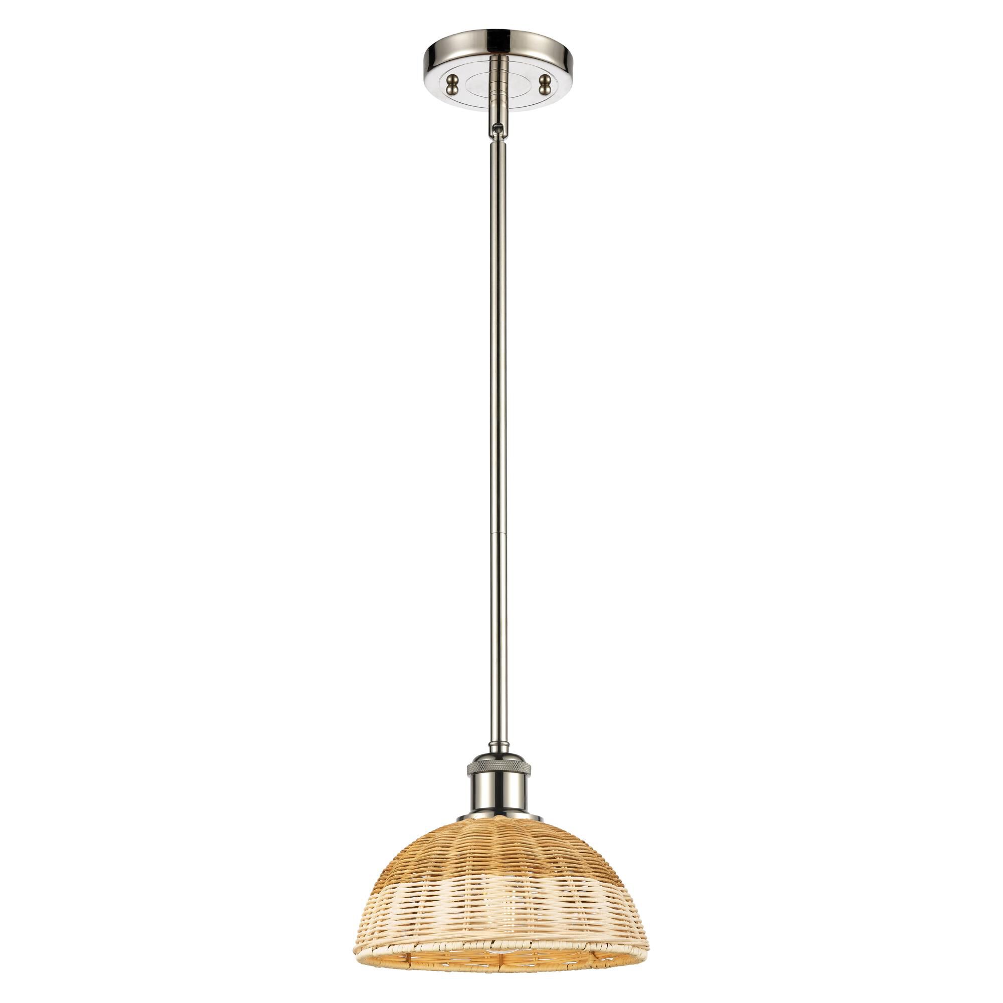 Shown in Polished Nickel finish and Natural shade