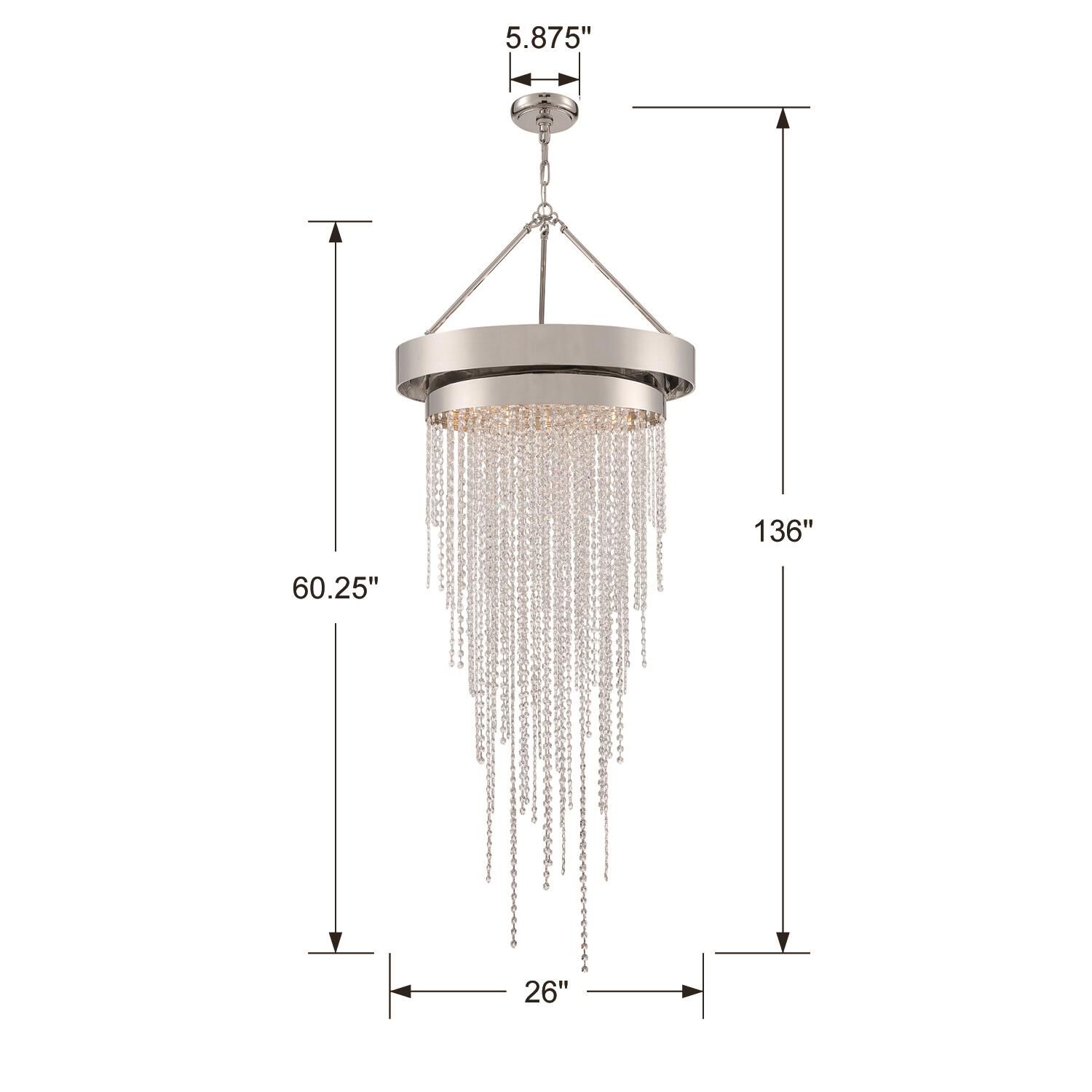 Clarksen 26 Inch 6 Light Chandelier by Crystorama