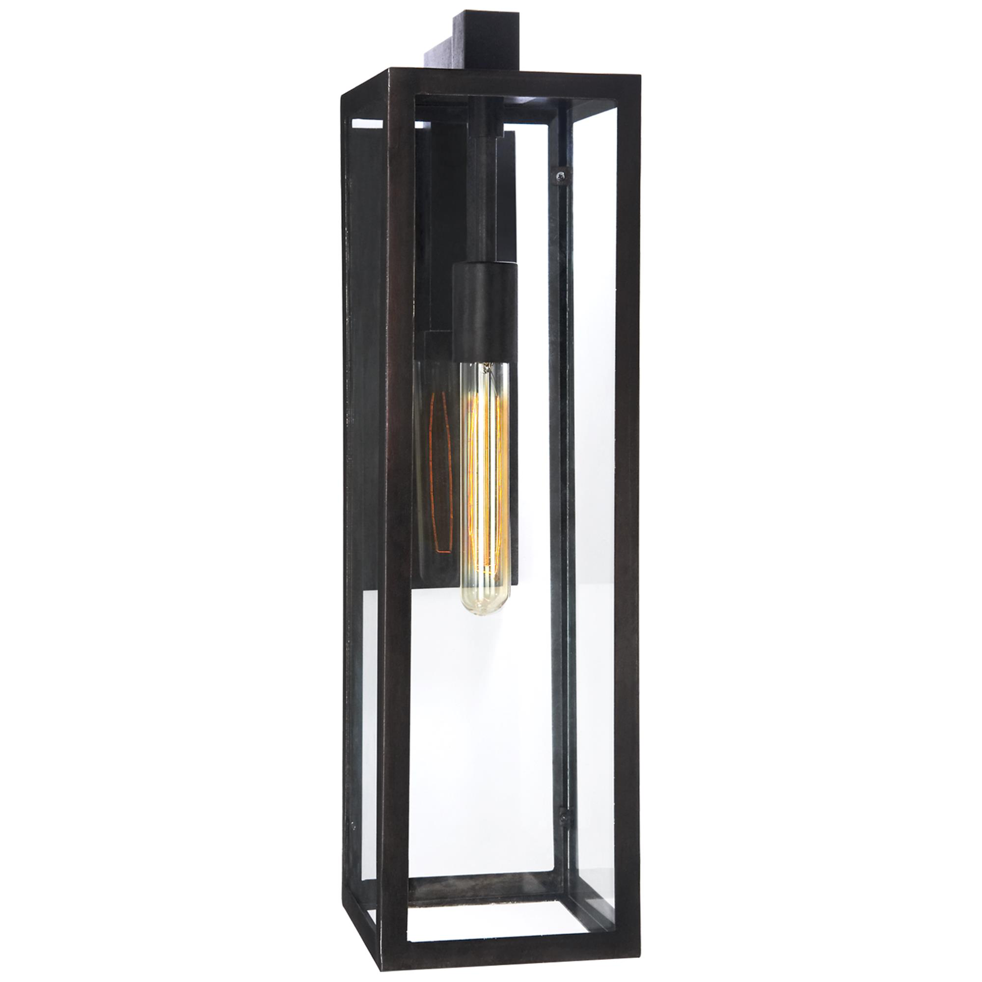 Shown in Aged Iron finish and Clear glass
