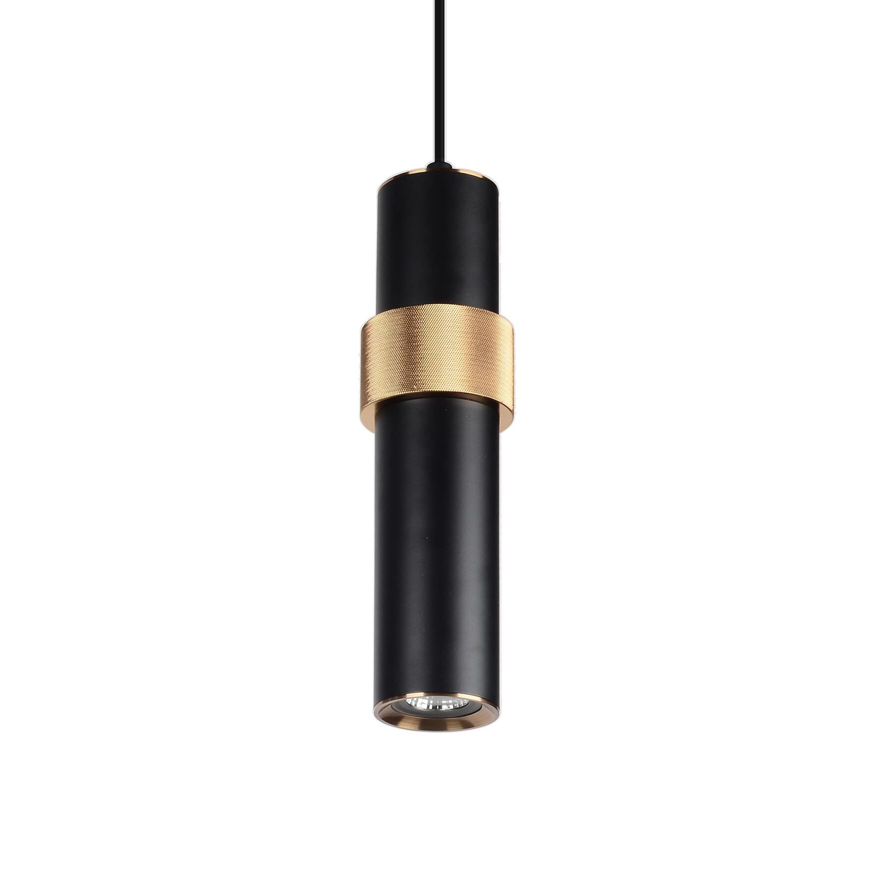 Shown in Black With Knurled Brass Accent finish