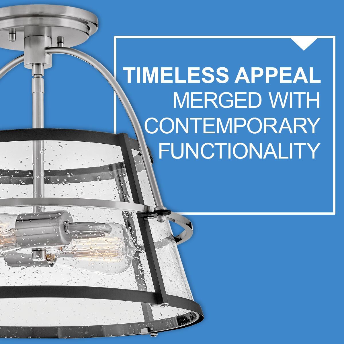 Shown in Heritage Brass finish and Clear Seedy glass