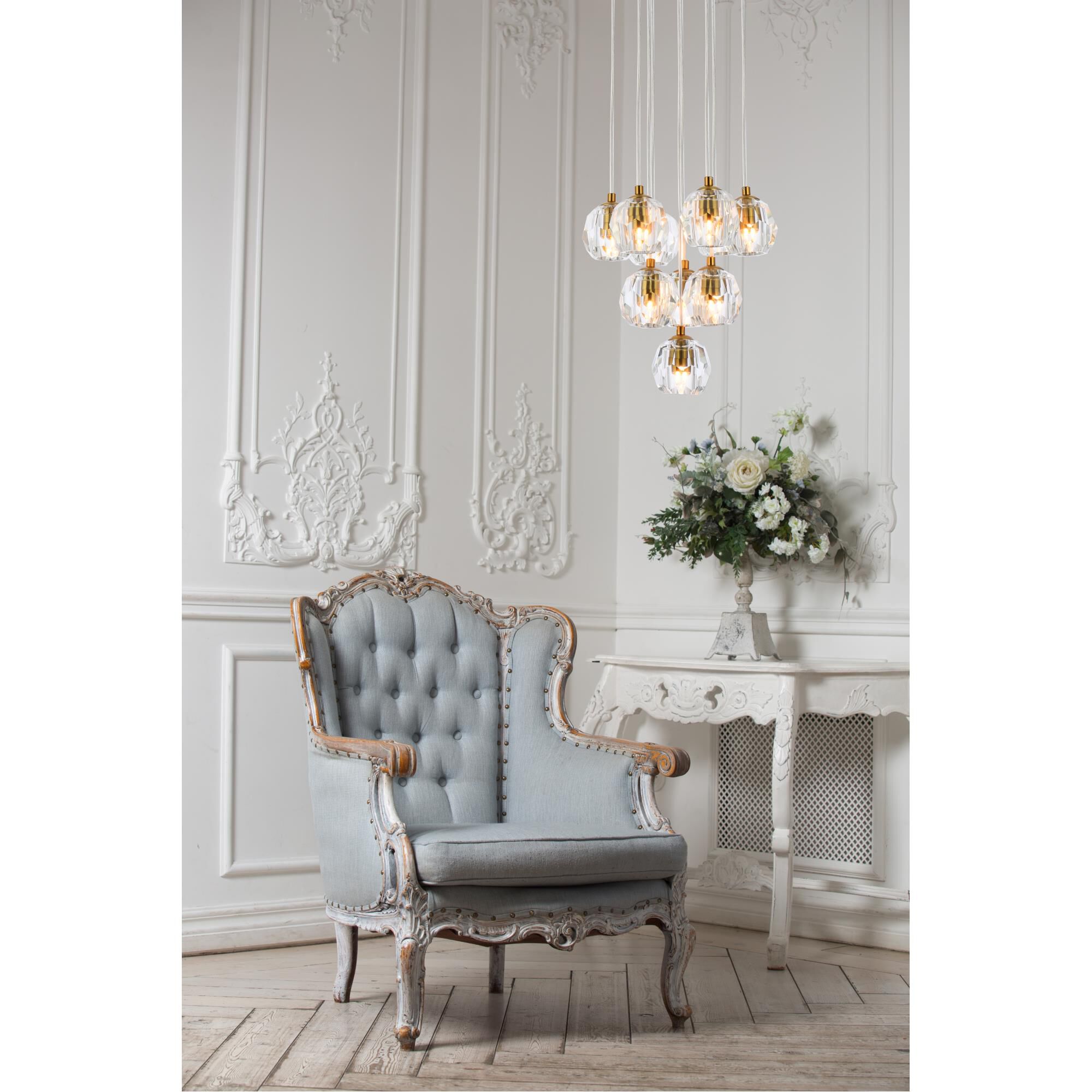 Shown in Gold finish and Clear Royal Cut crystal