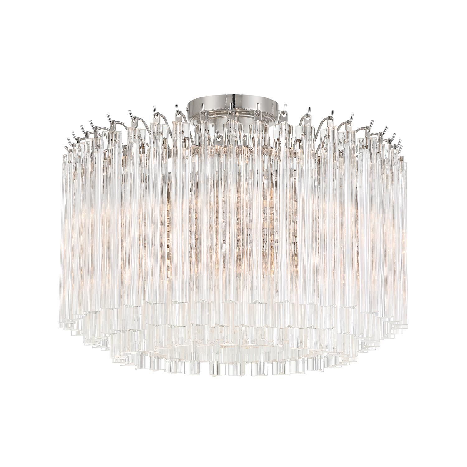 Lofton 18 Inch Semi Flush Mount by Crystorama