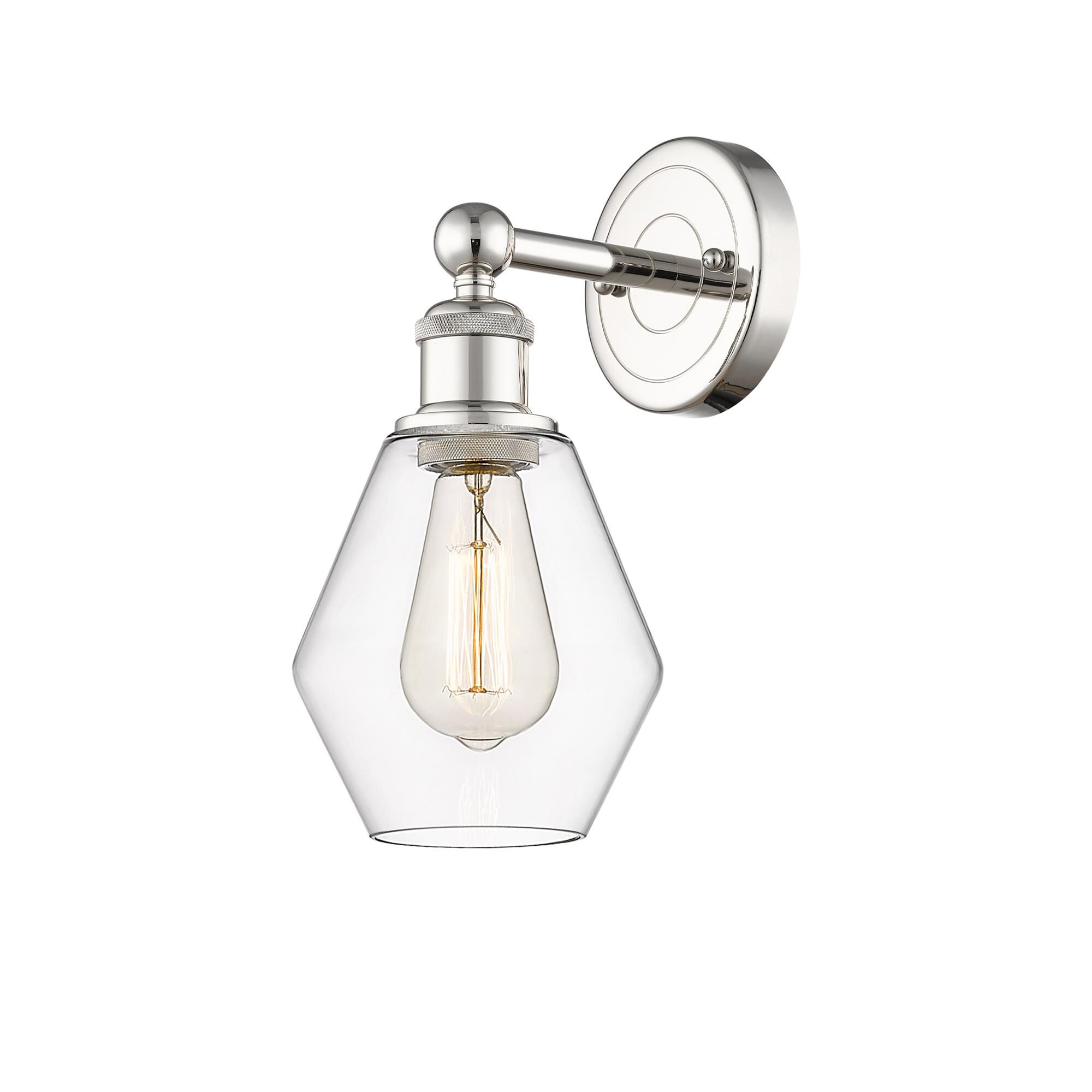 Shown in Polished Nickel finish and Clear glass