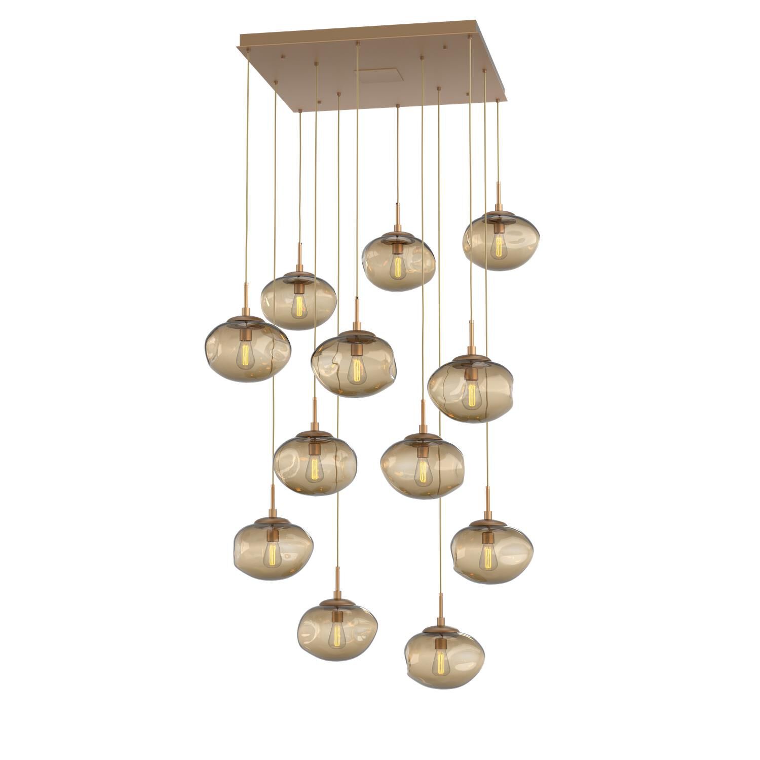 Shown in Novel Brass finish and Bronze Blown glass